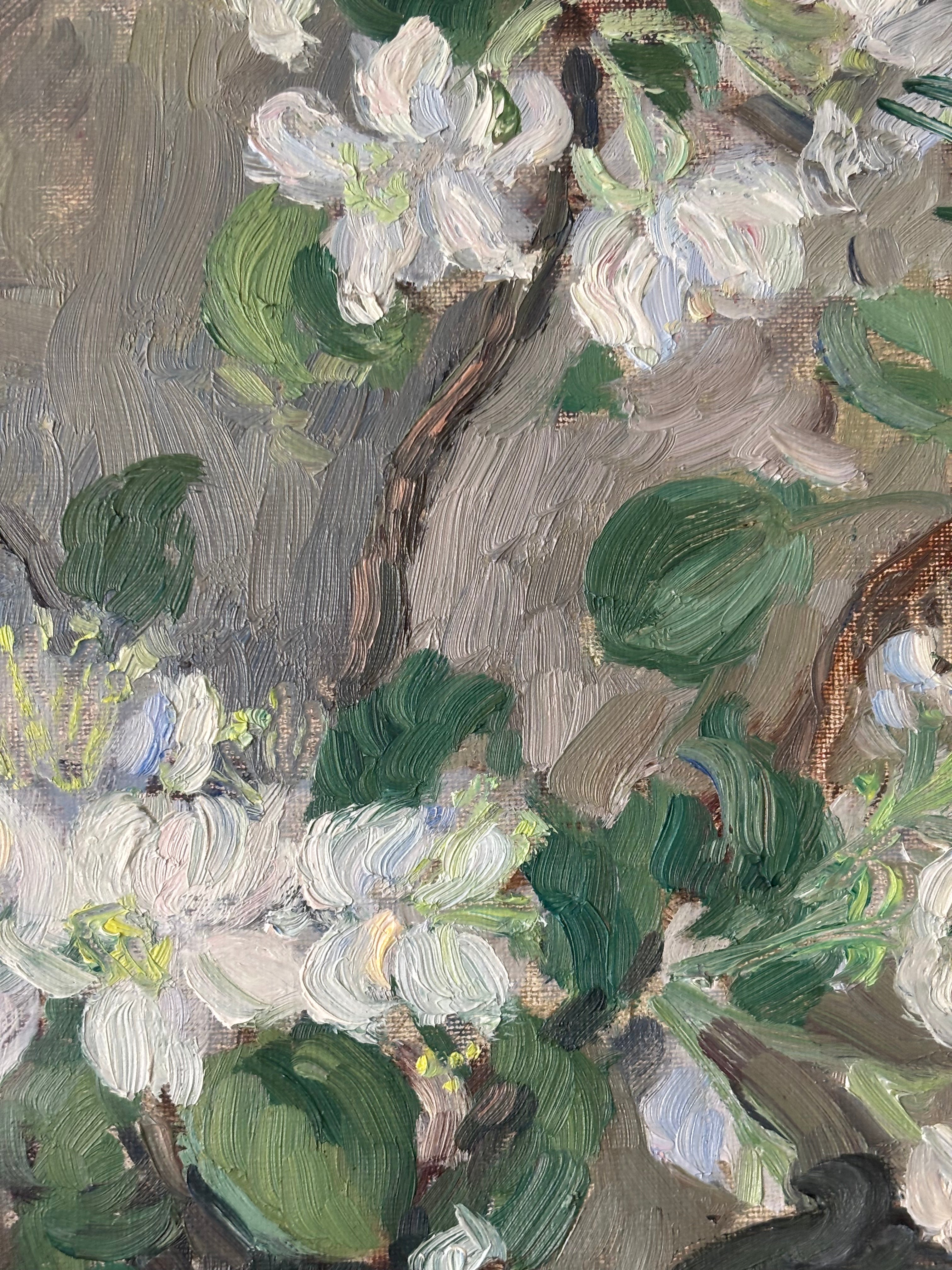 White Flowers in a Teapot ON HOLD PLEASE EMAIL FOR WAITLIST