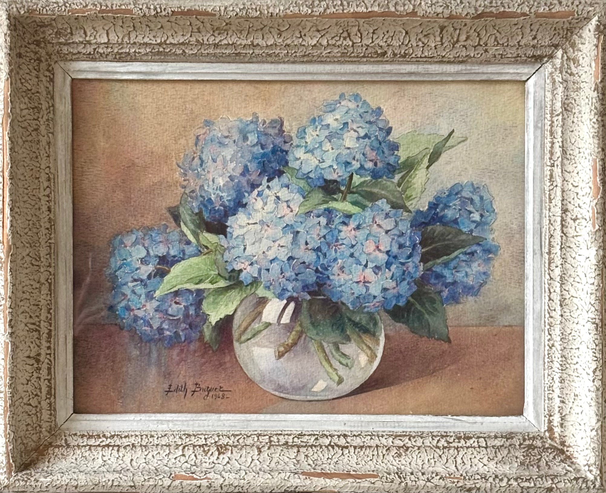 Blue Hydrangeas Watercolour
