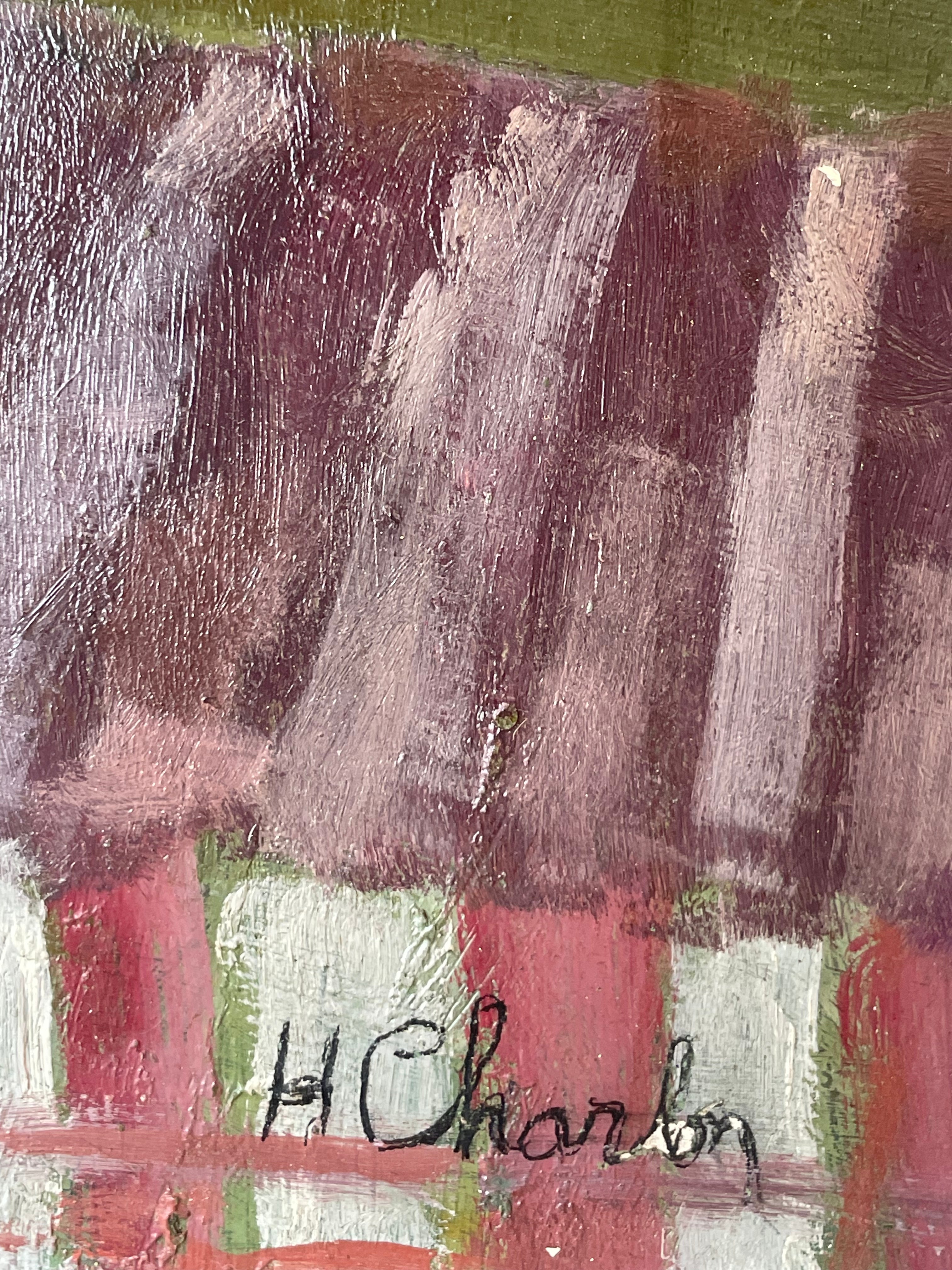 Summer Flowers on Red and White Tablecloth