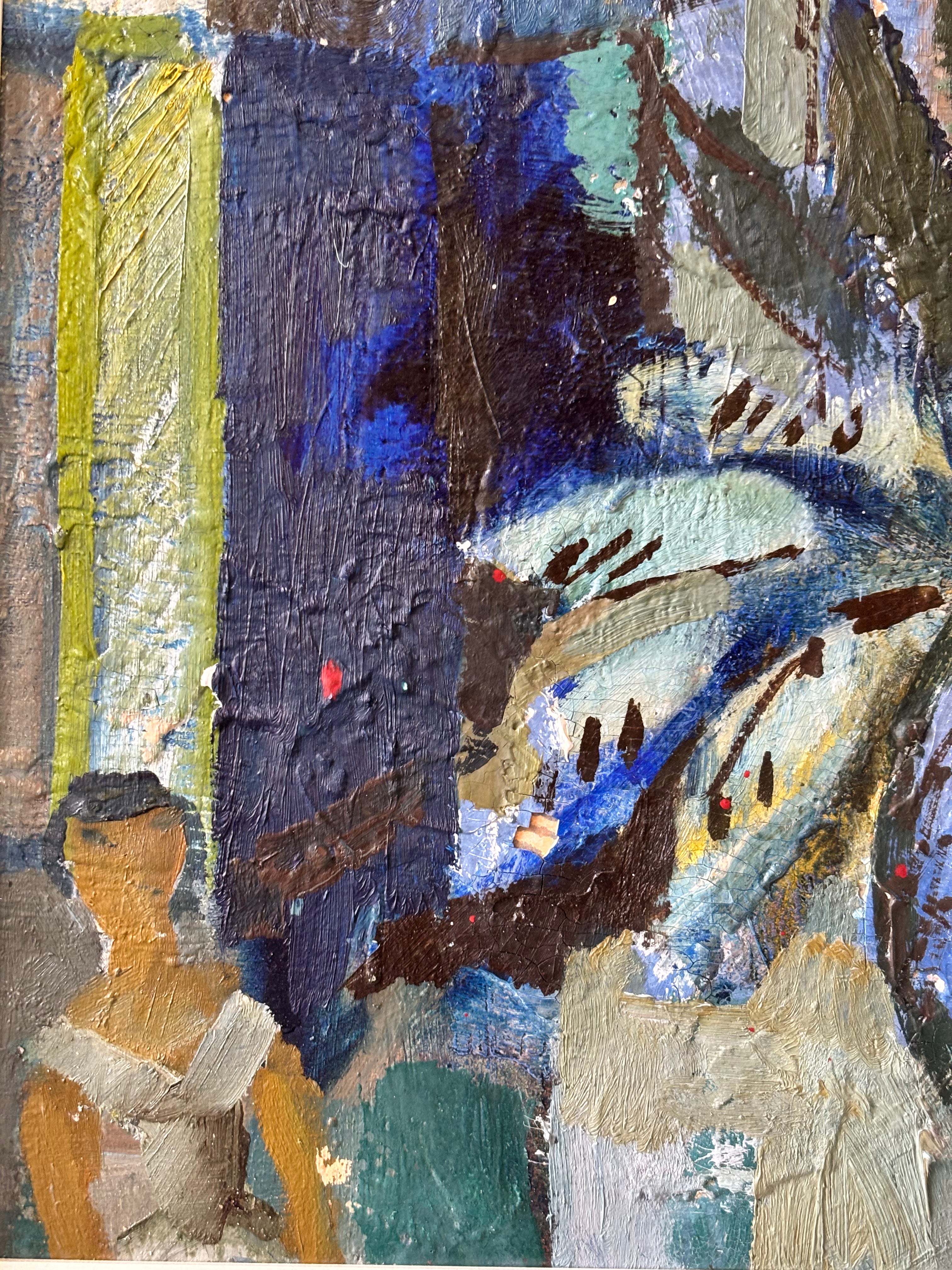 Blue Town with Palm Tree