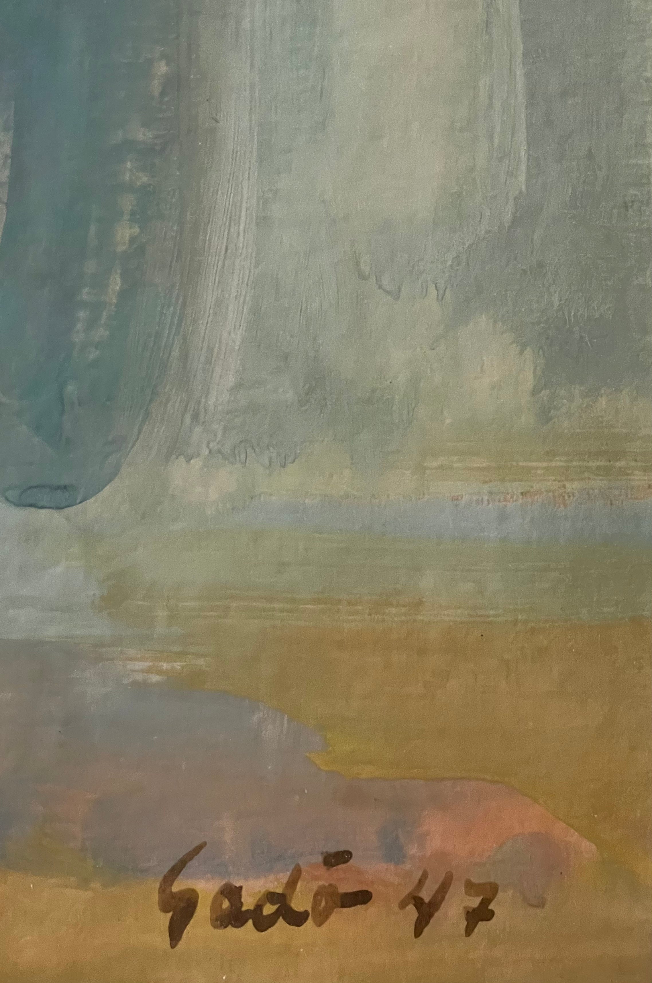 Daffodils and Tulips in a Glass Vase