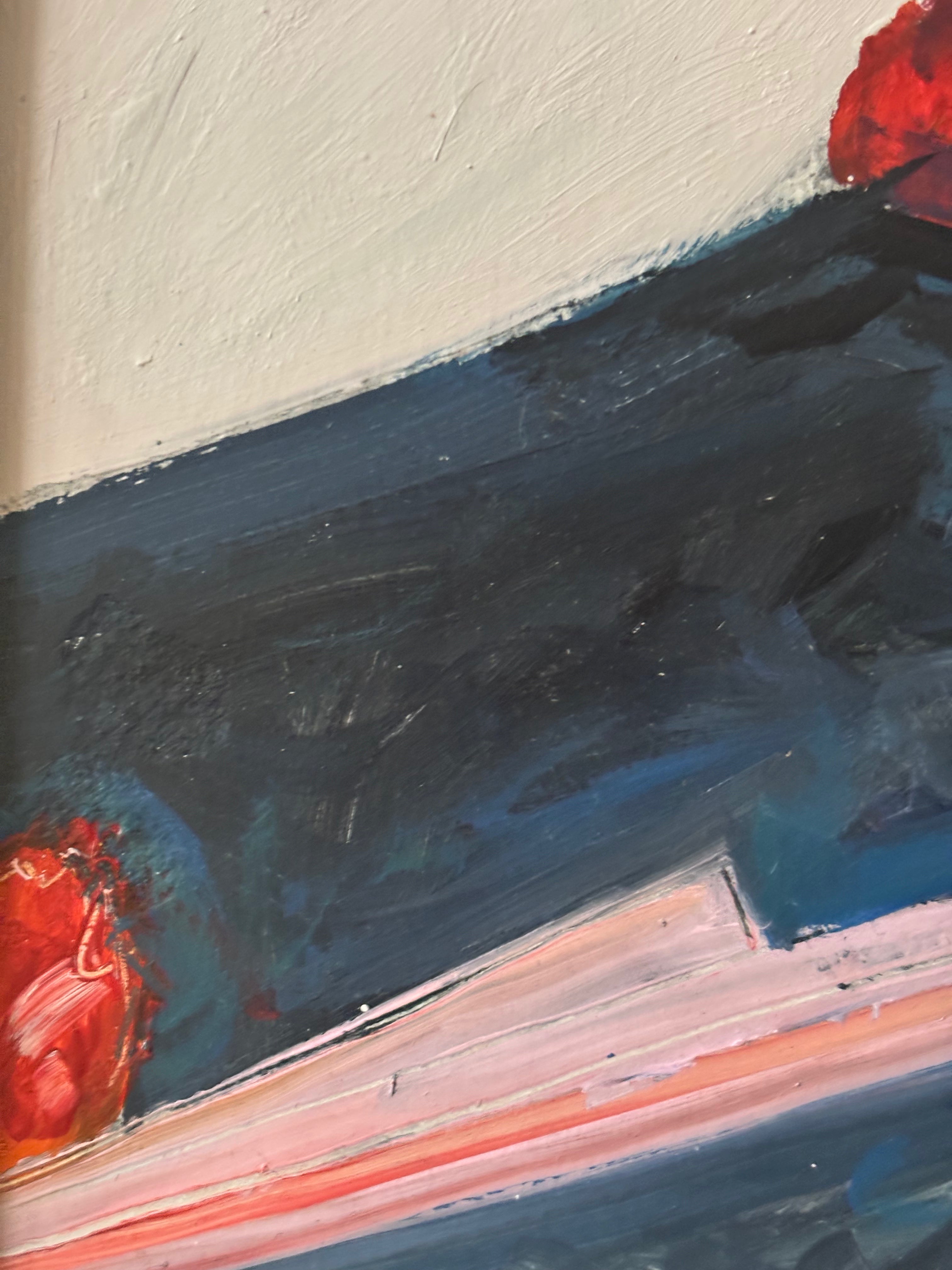 White Flowers in a China Vase