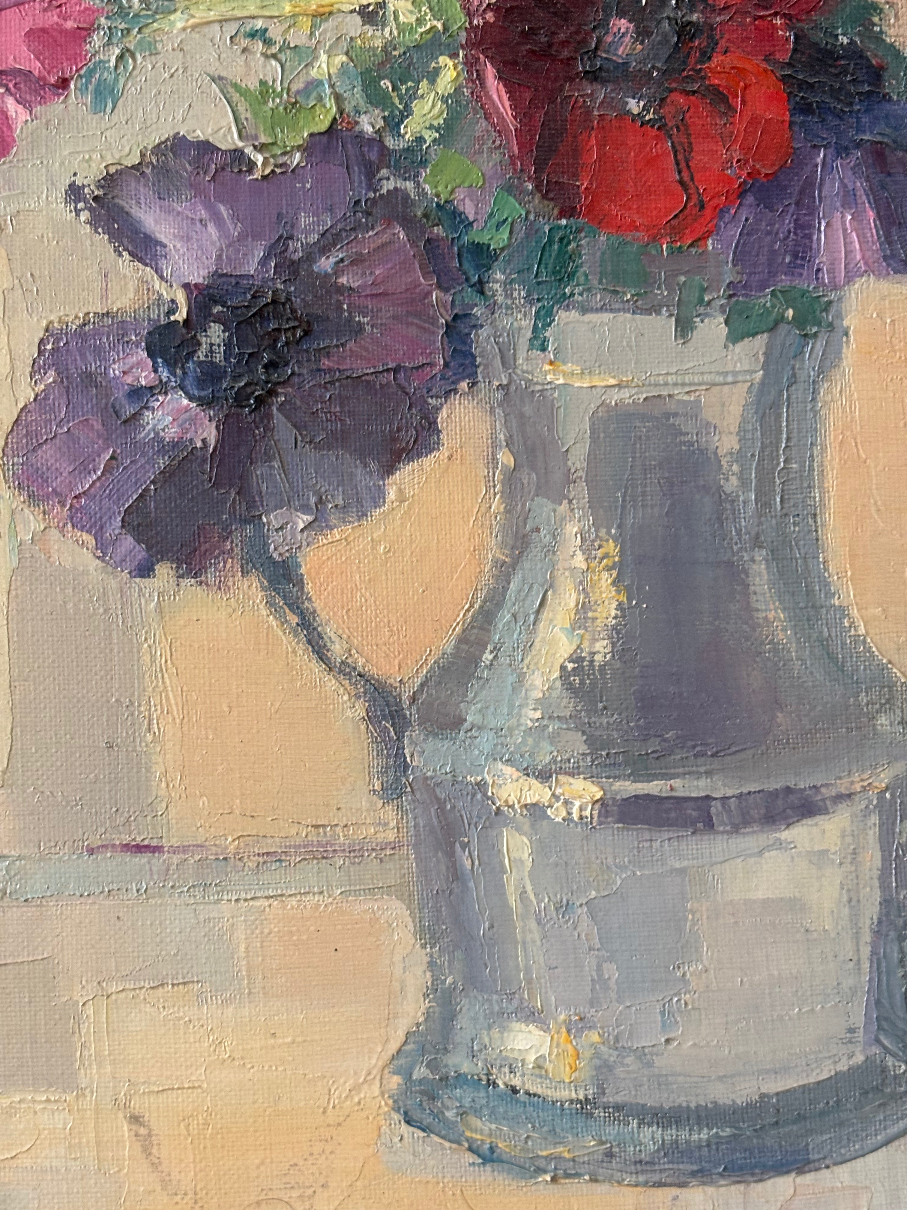 Anemones in a Glass Jug