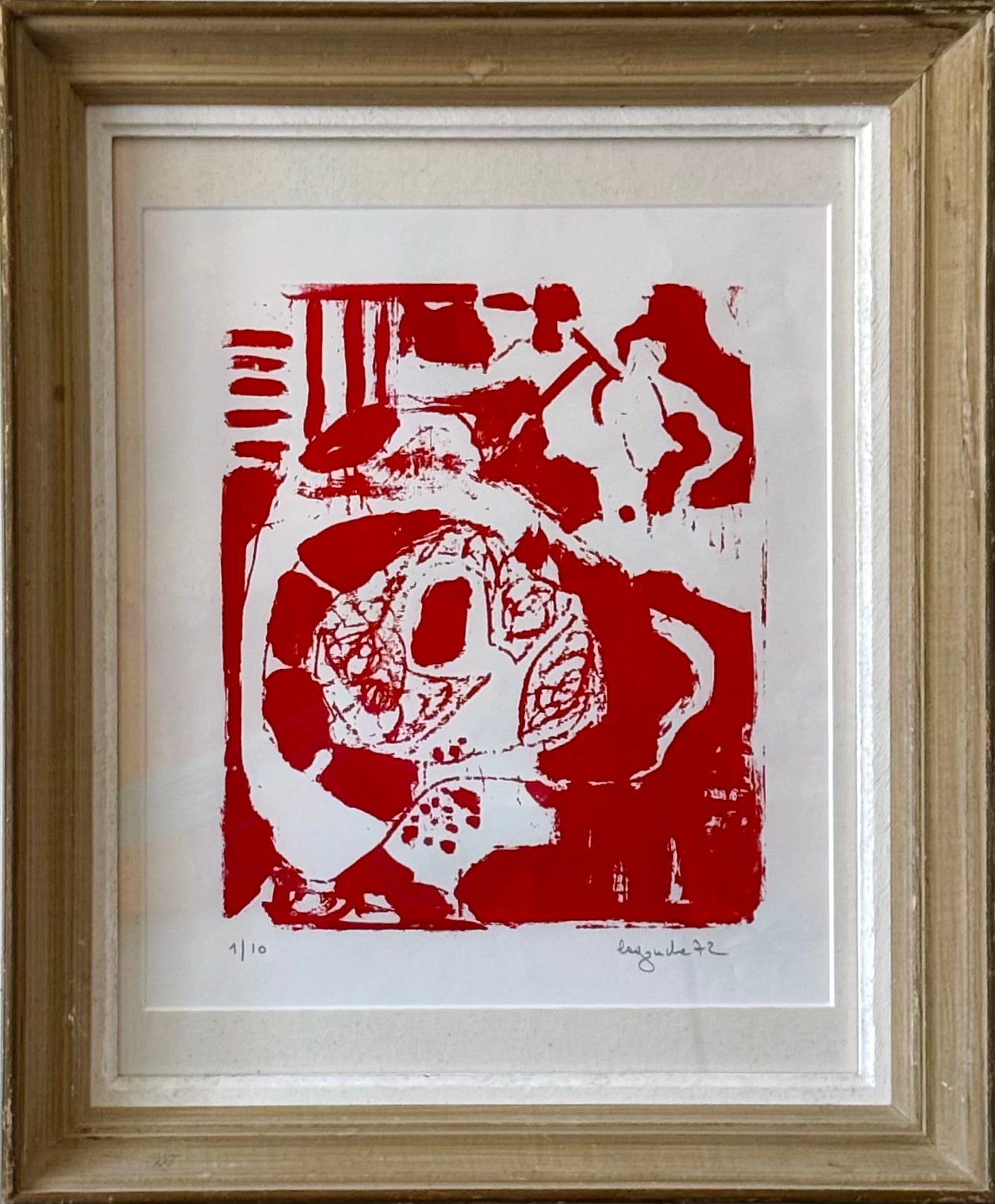 Red and White Abstract