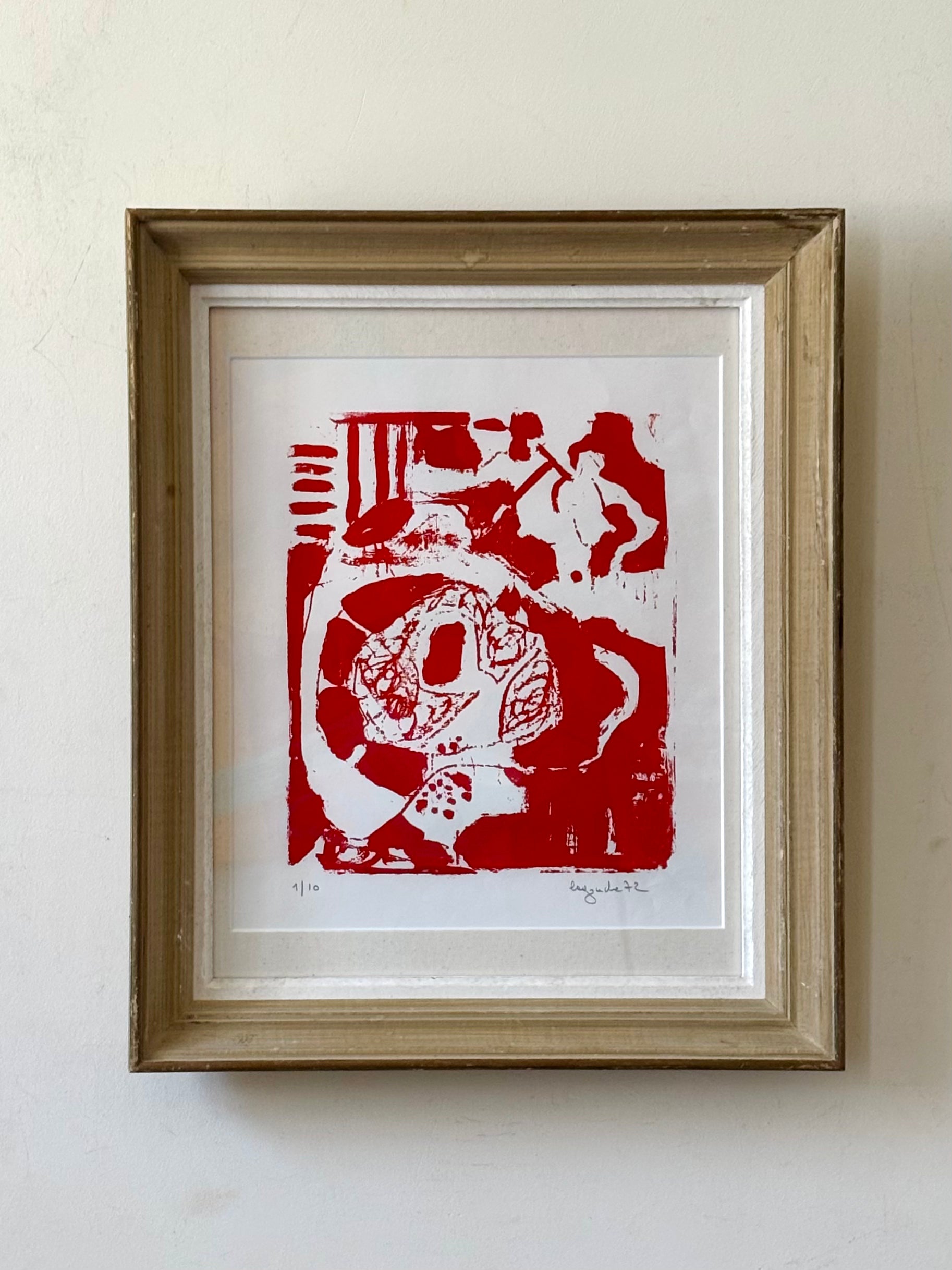 Red and White Abstract