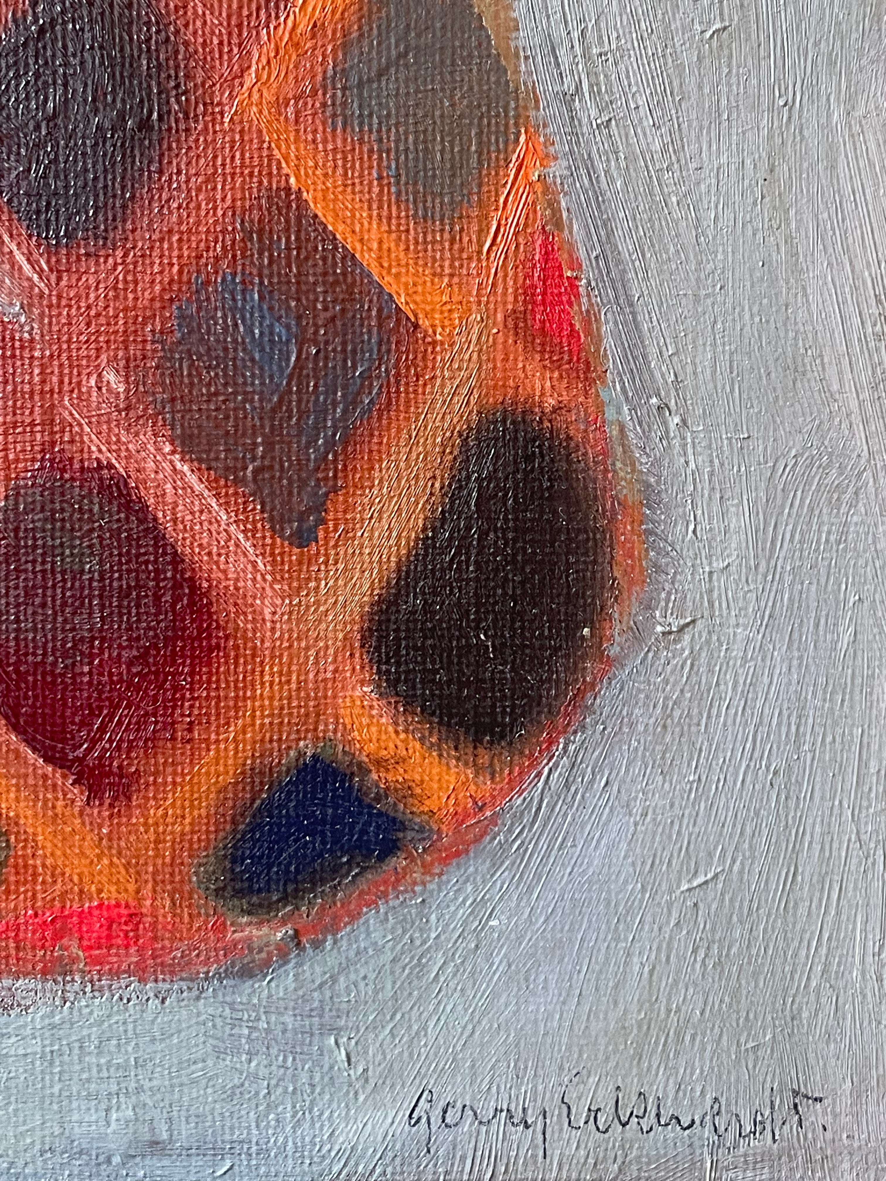 Purple Flowers in Mosaic Vase