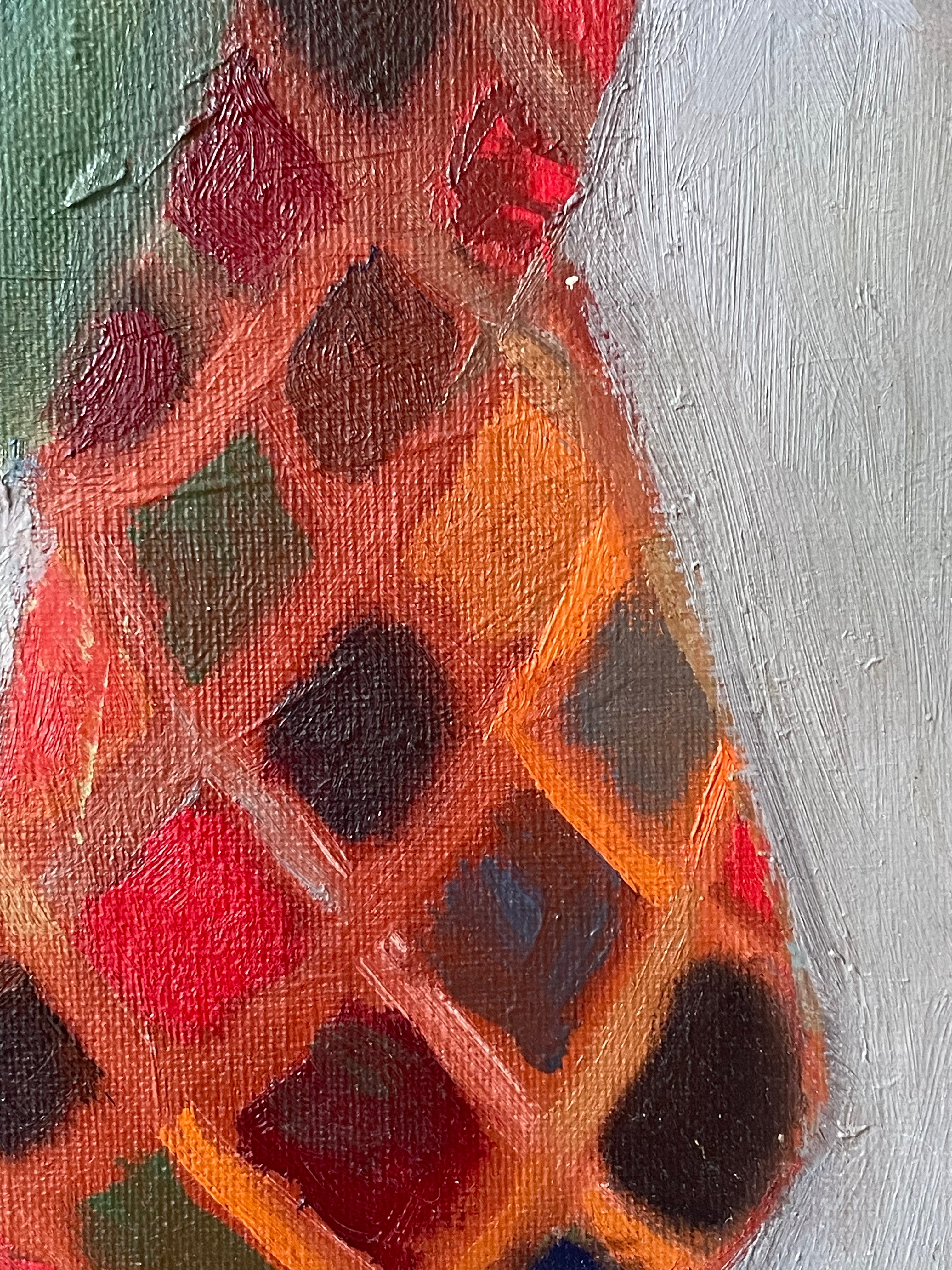 Purple Flowers in Mosaic Vase