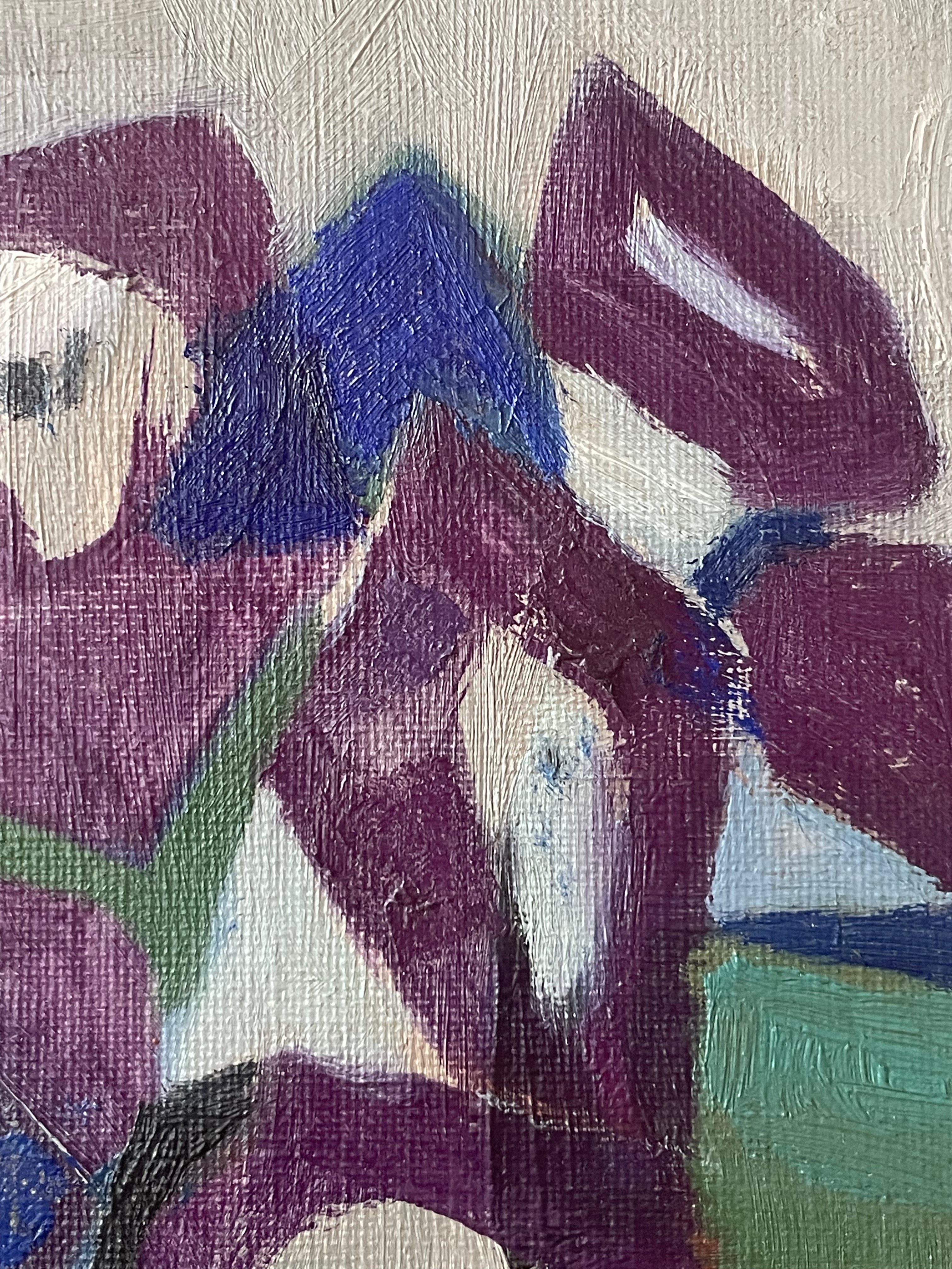 Purple Flowers in Mosaic Vase