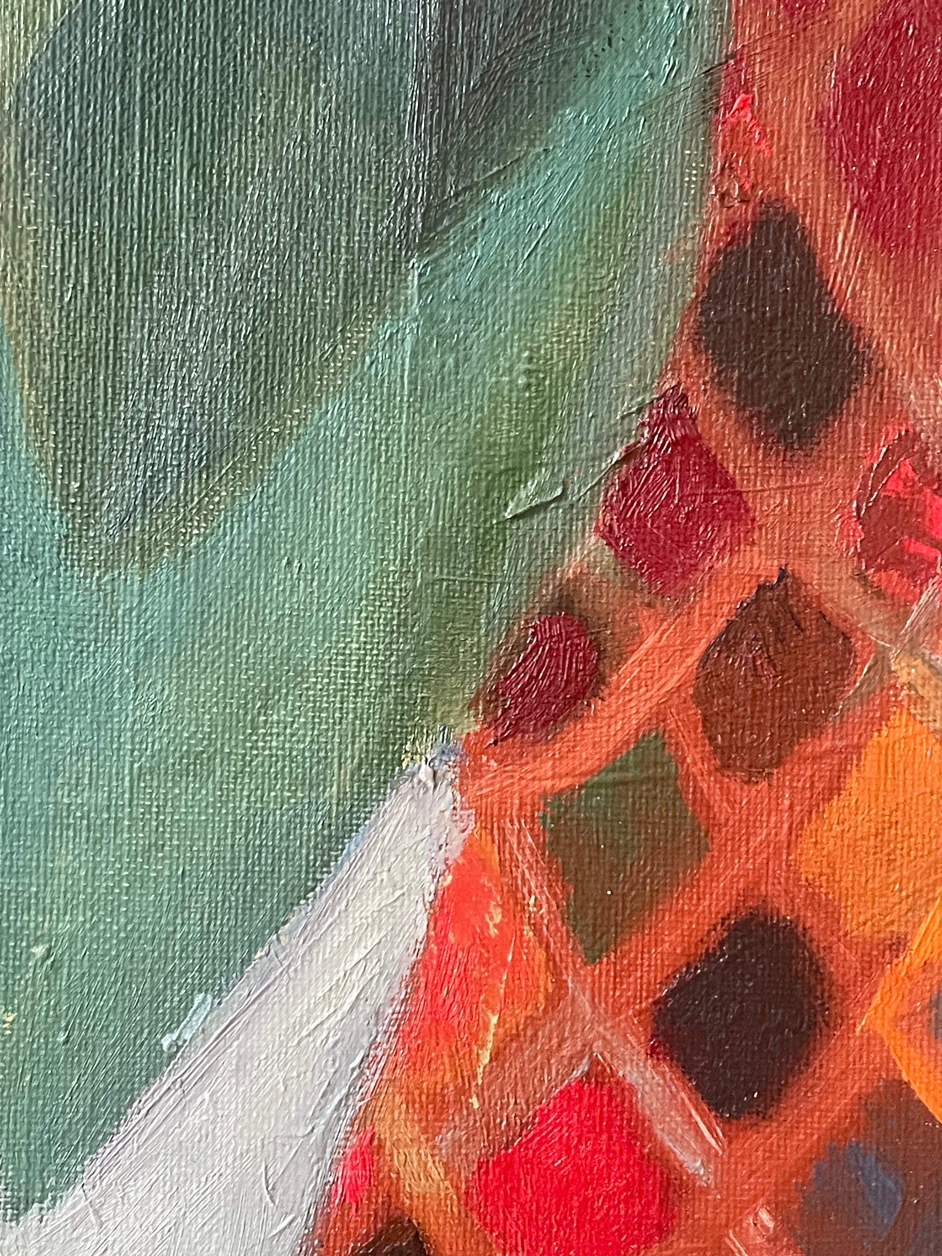 Purple Flowers in Mosaic Vase