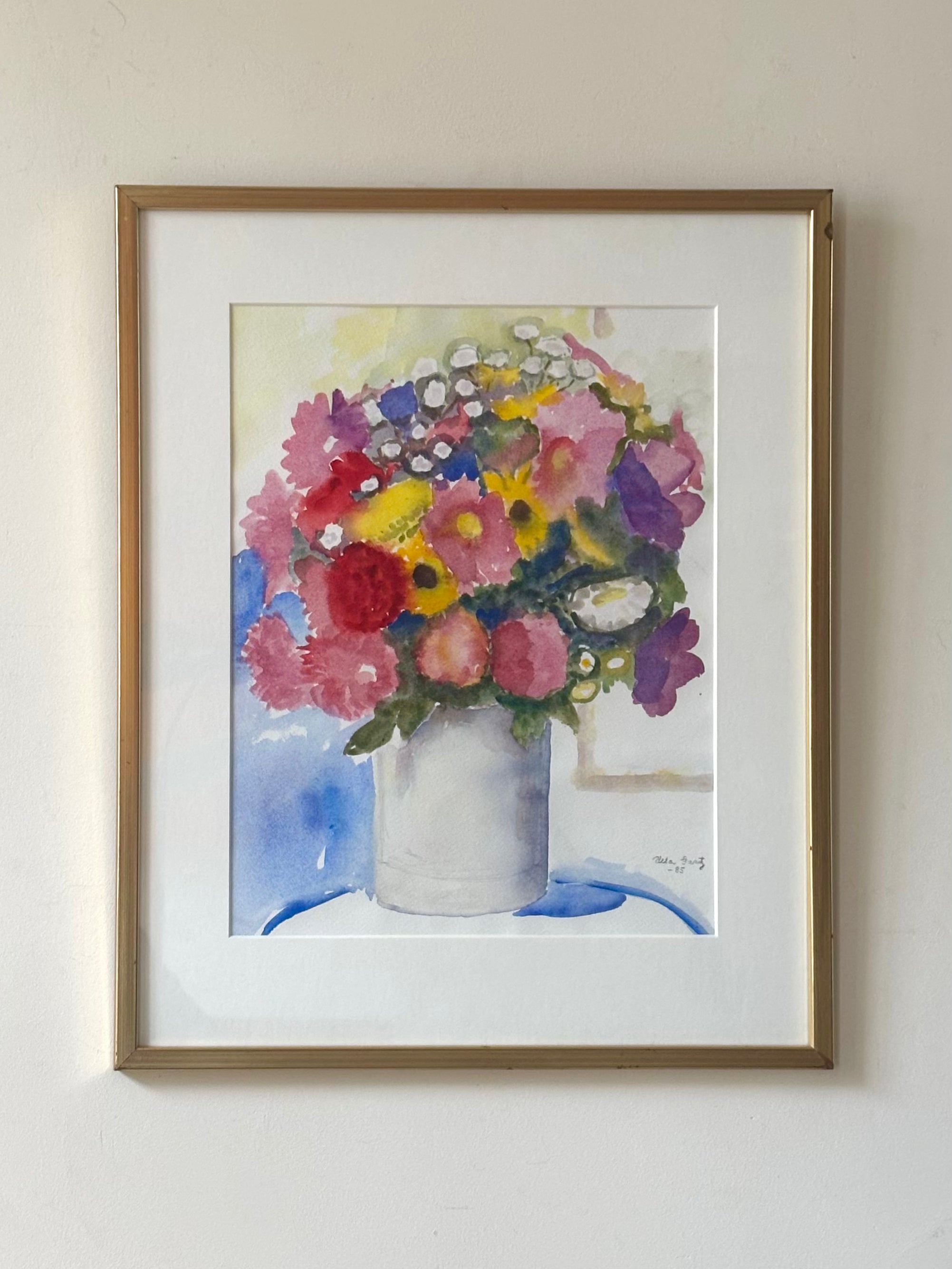 Summer Flowers in a White Vase