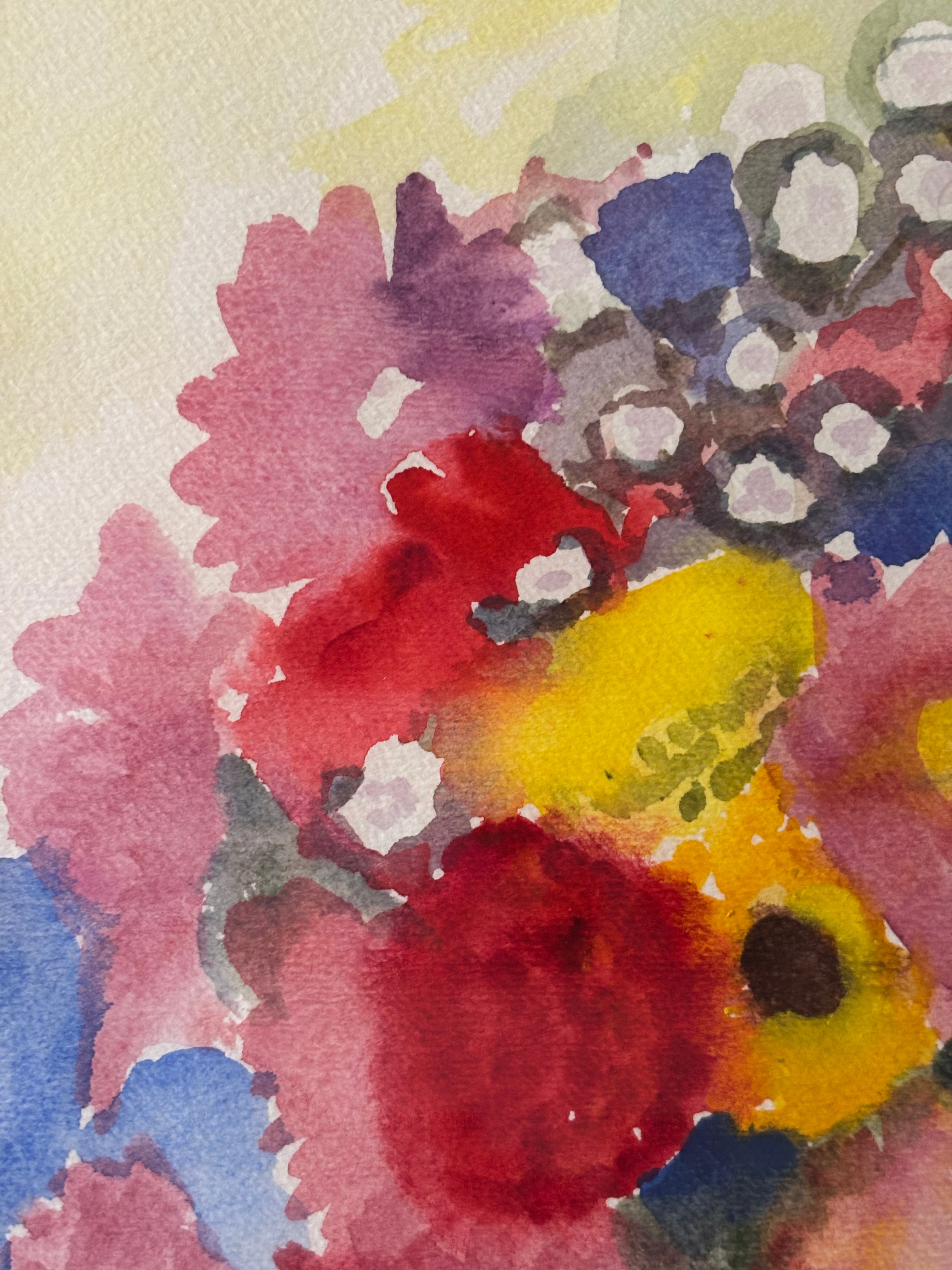 Summer Flowers in a White Vase