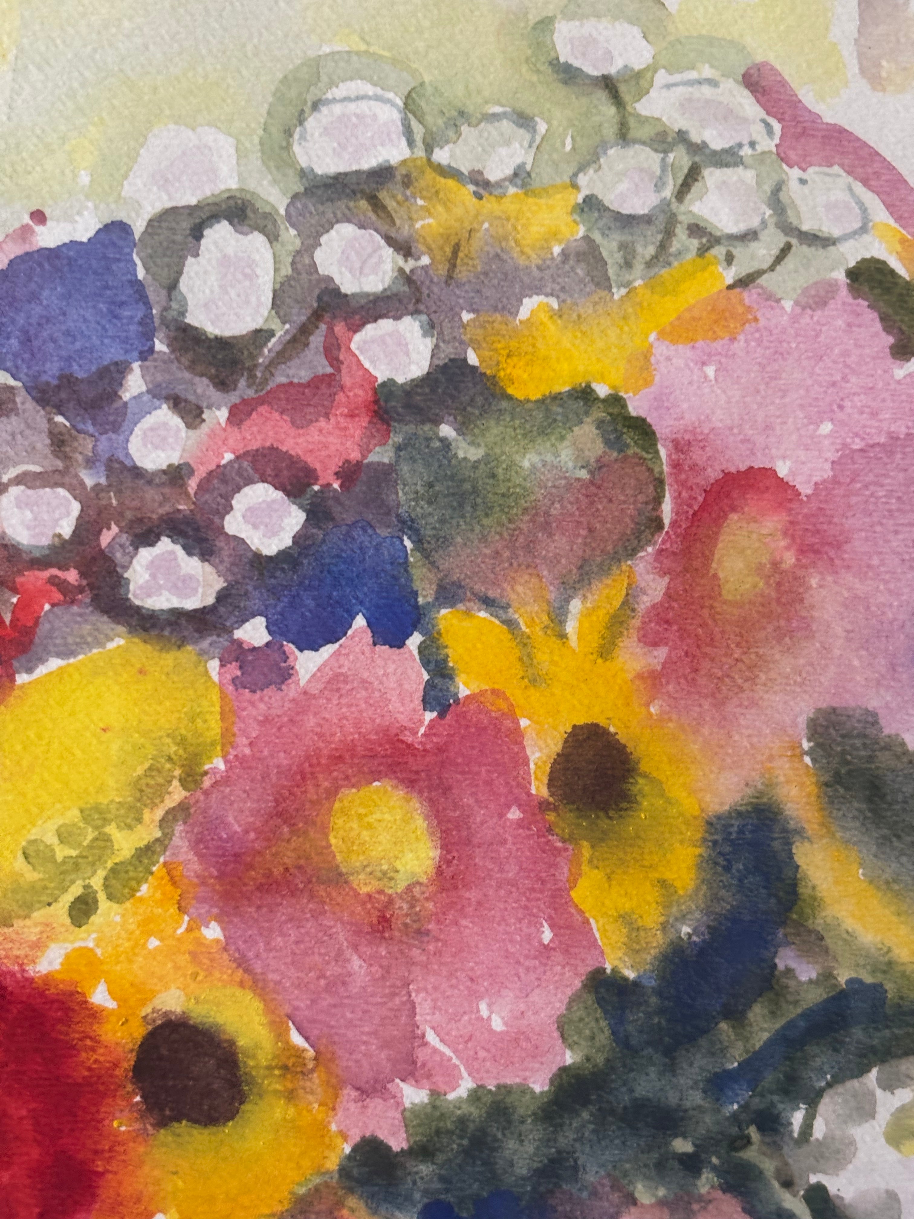 Summer Flowers in a White Vase