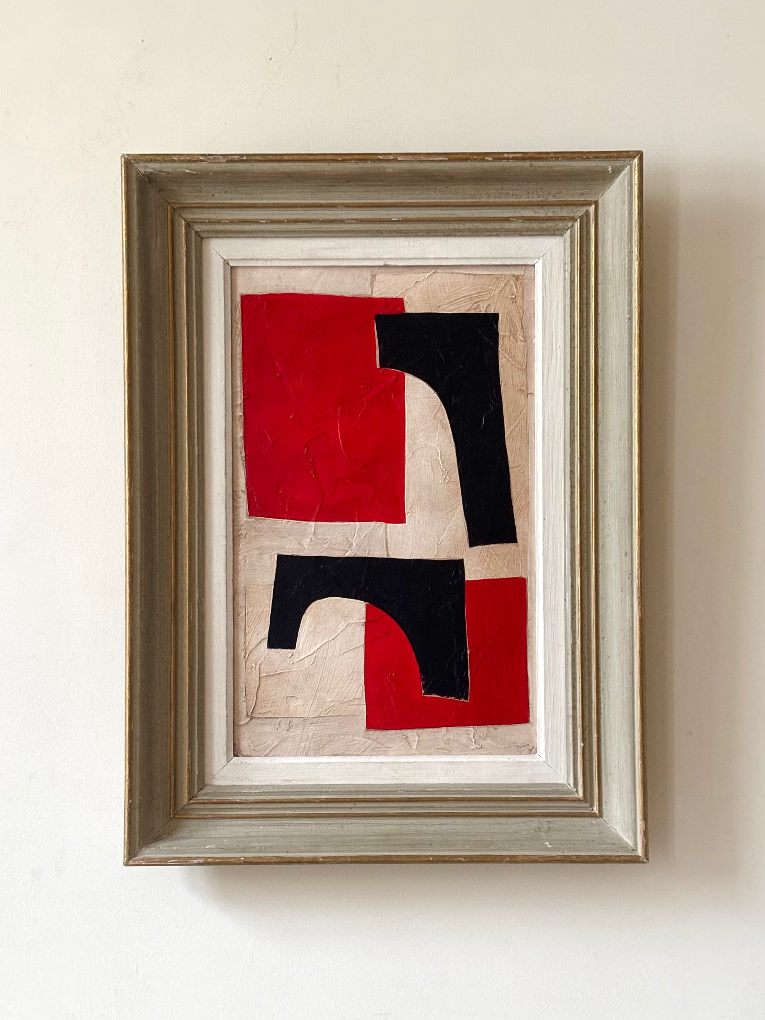 Abstract with Red Squares