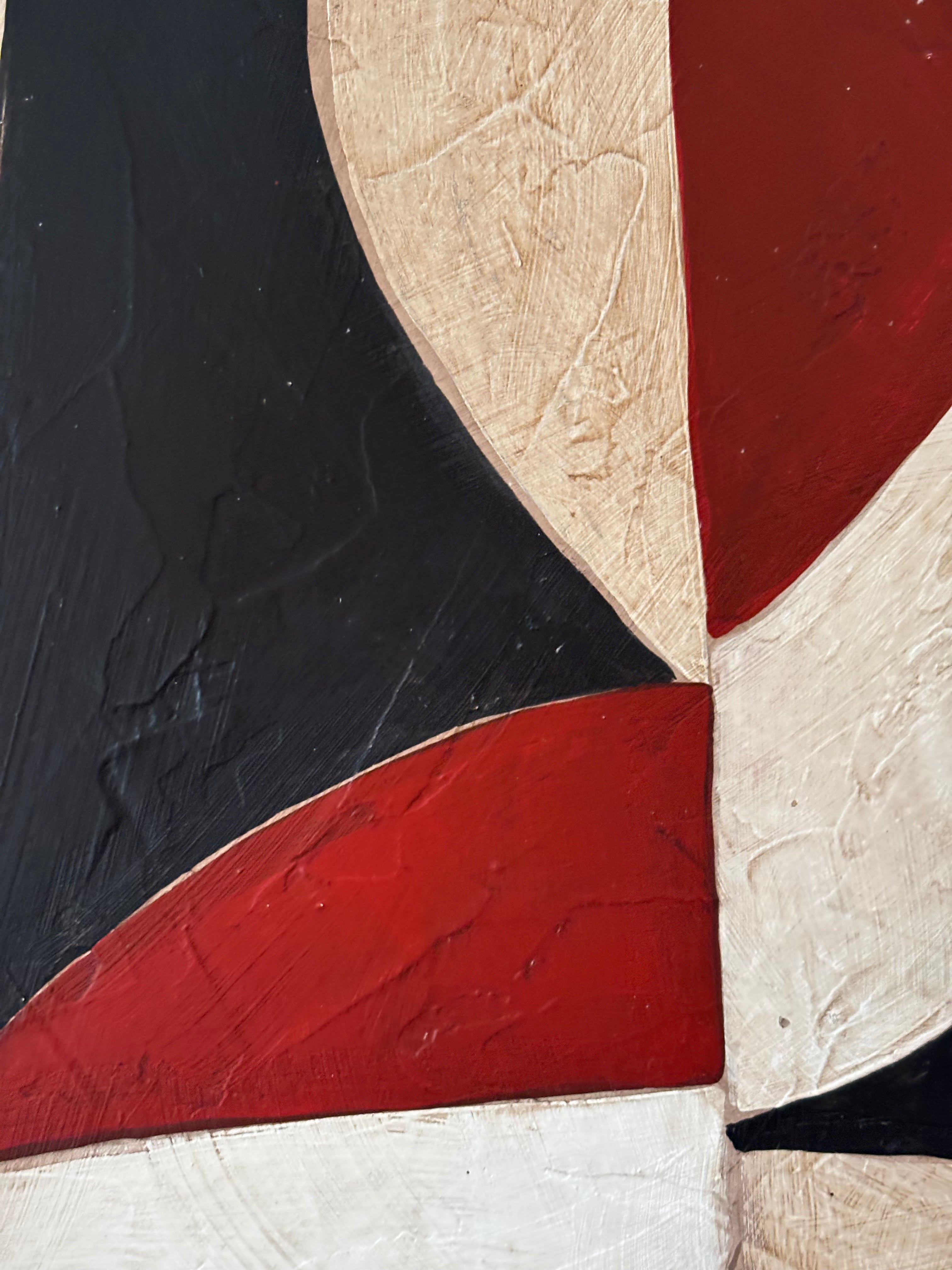 Red, Black and White Abstract