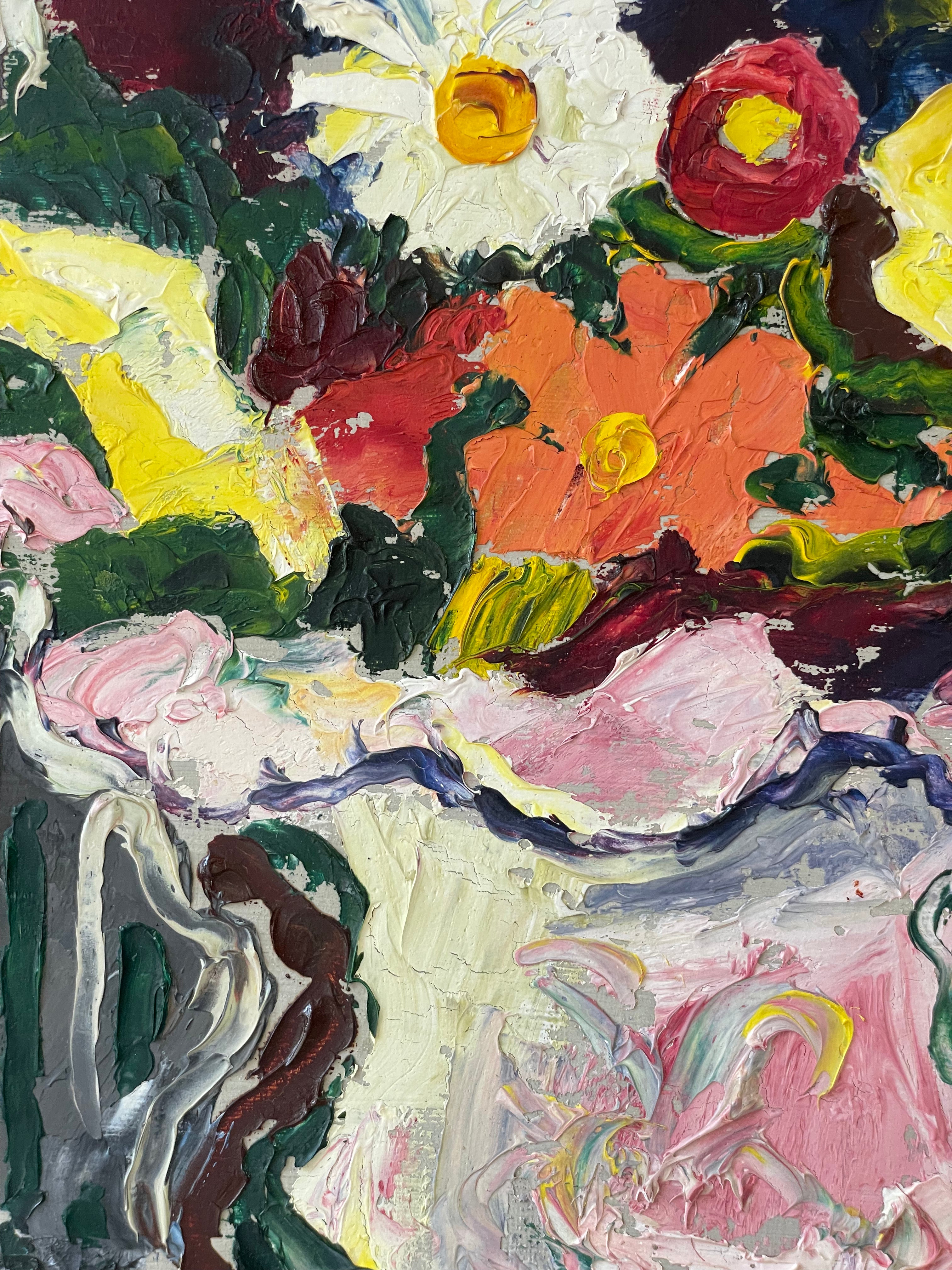 Floral in a White Vase