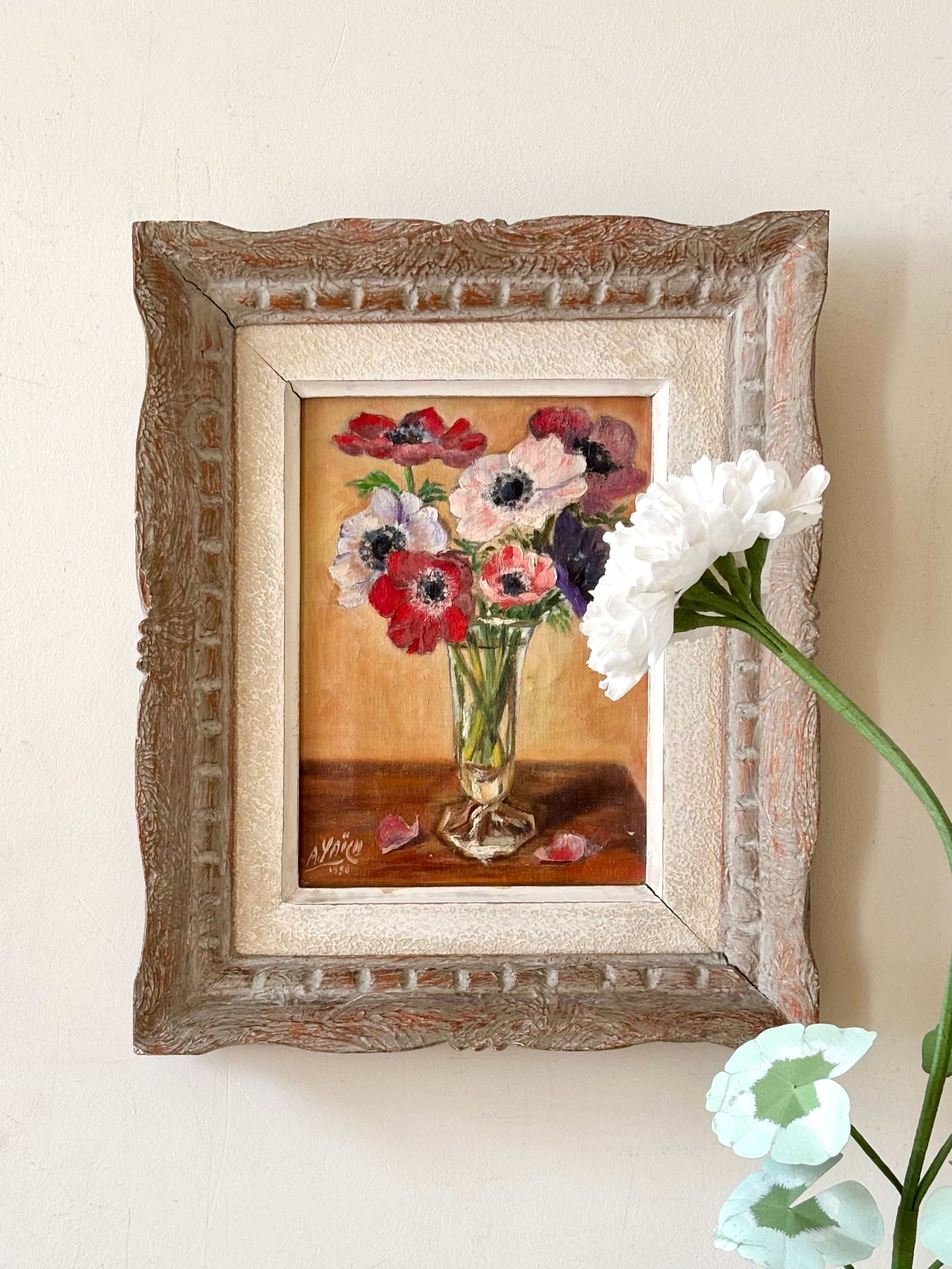 Anenomes in a Glass Vase