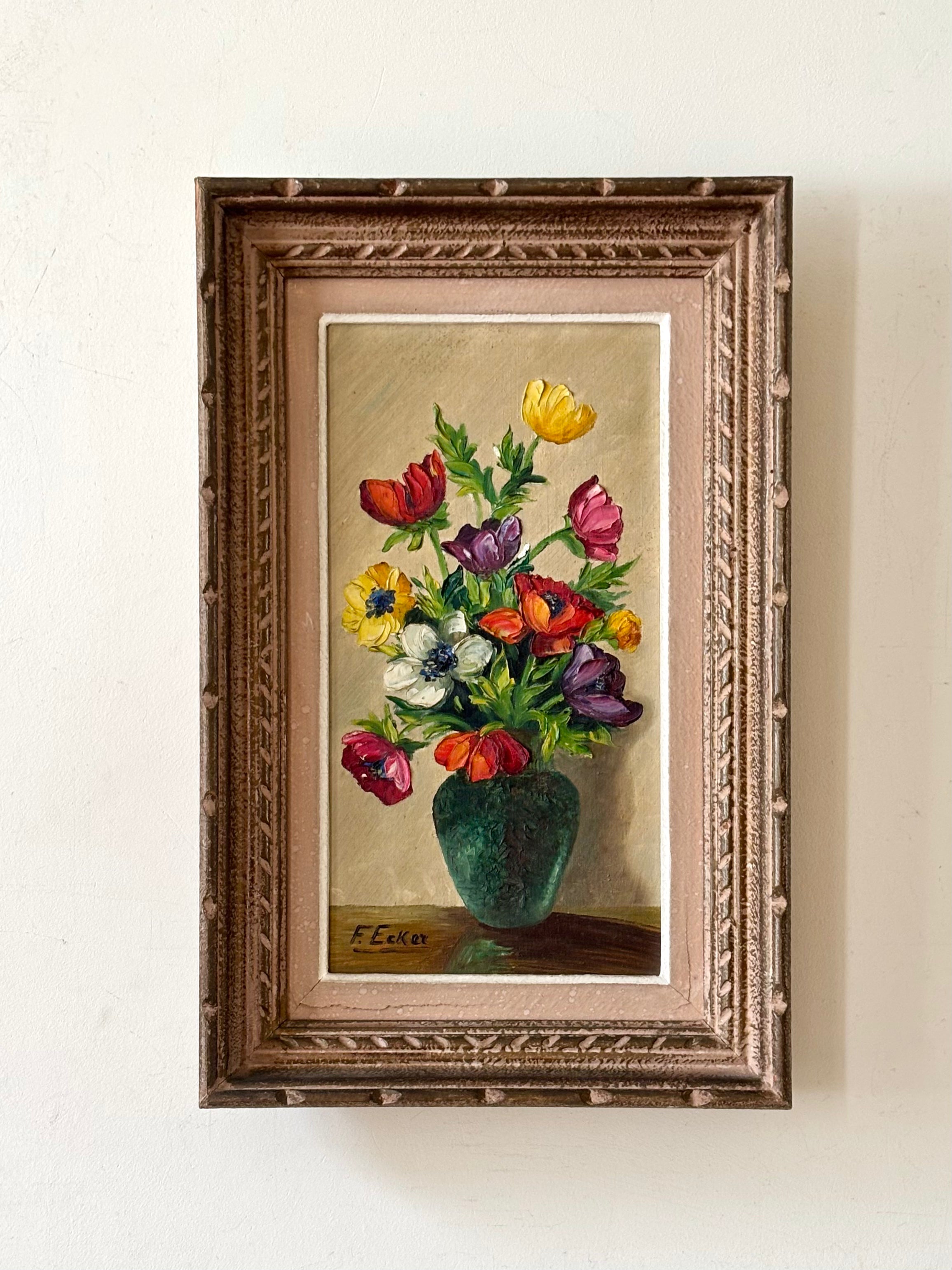 French Flowers in a Blue Vase