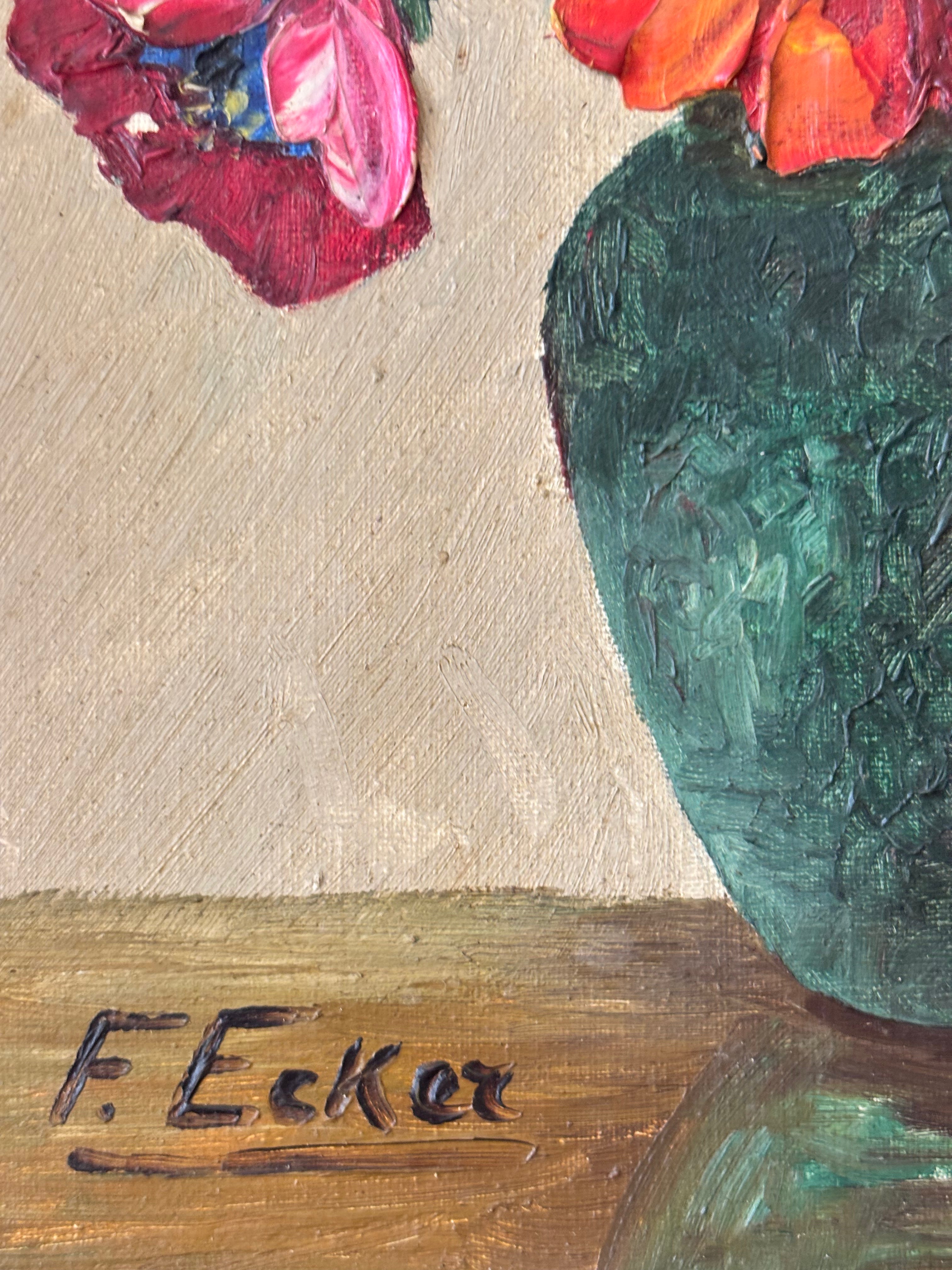 French Flowers in a Blue Vase