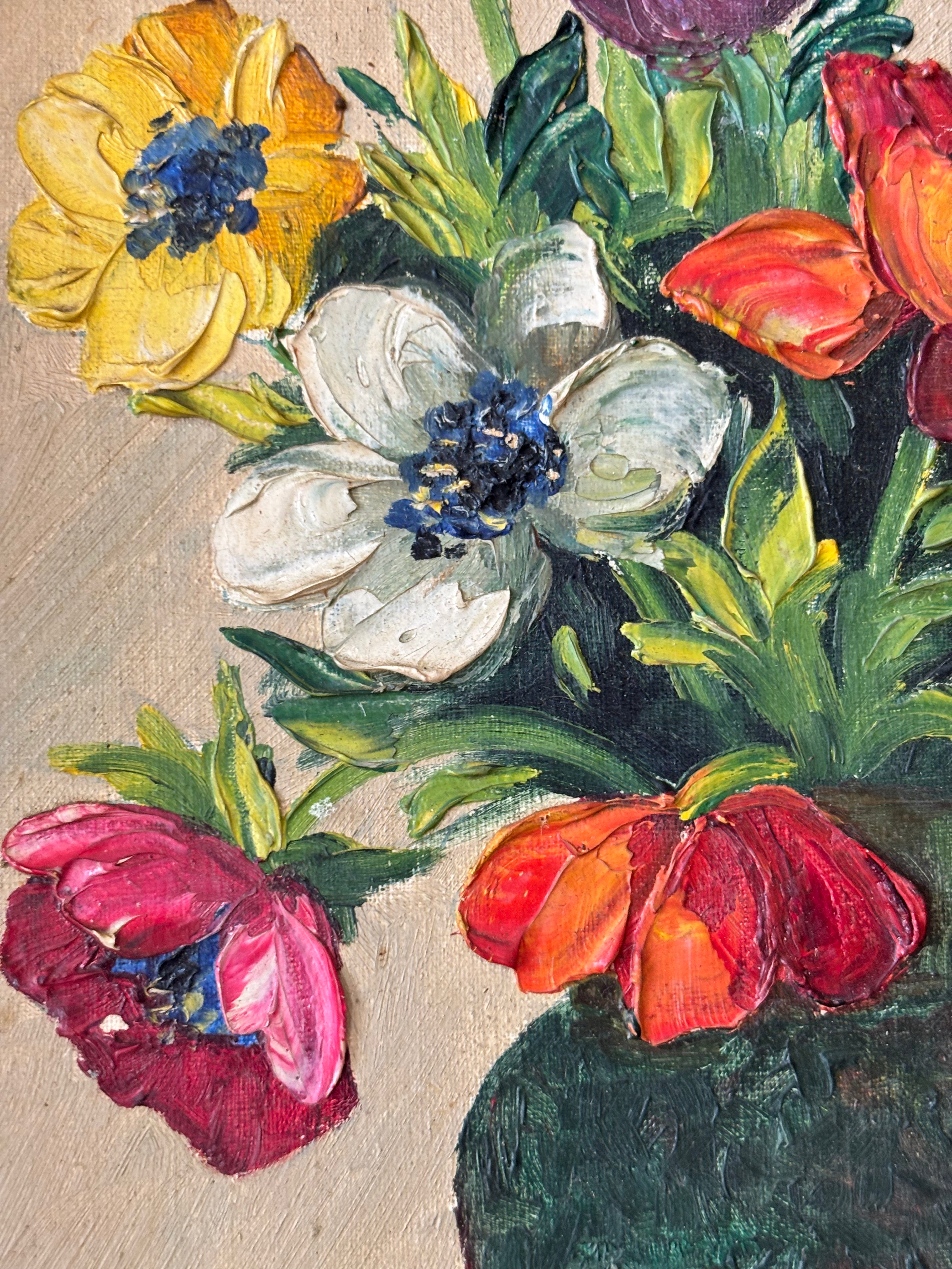 French Flowers in a Blue Vase