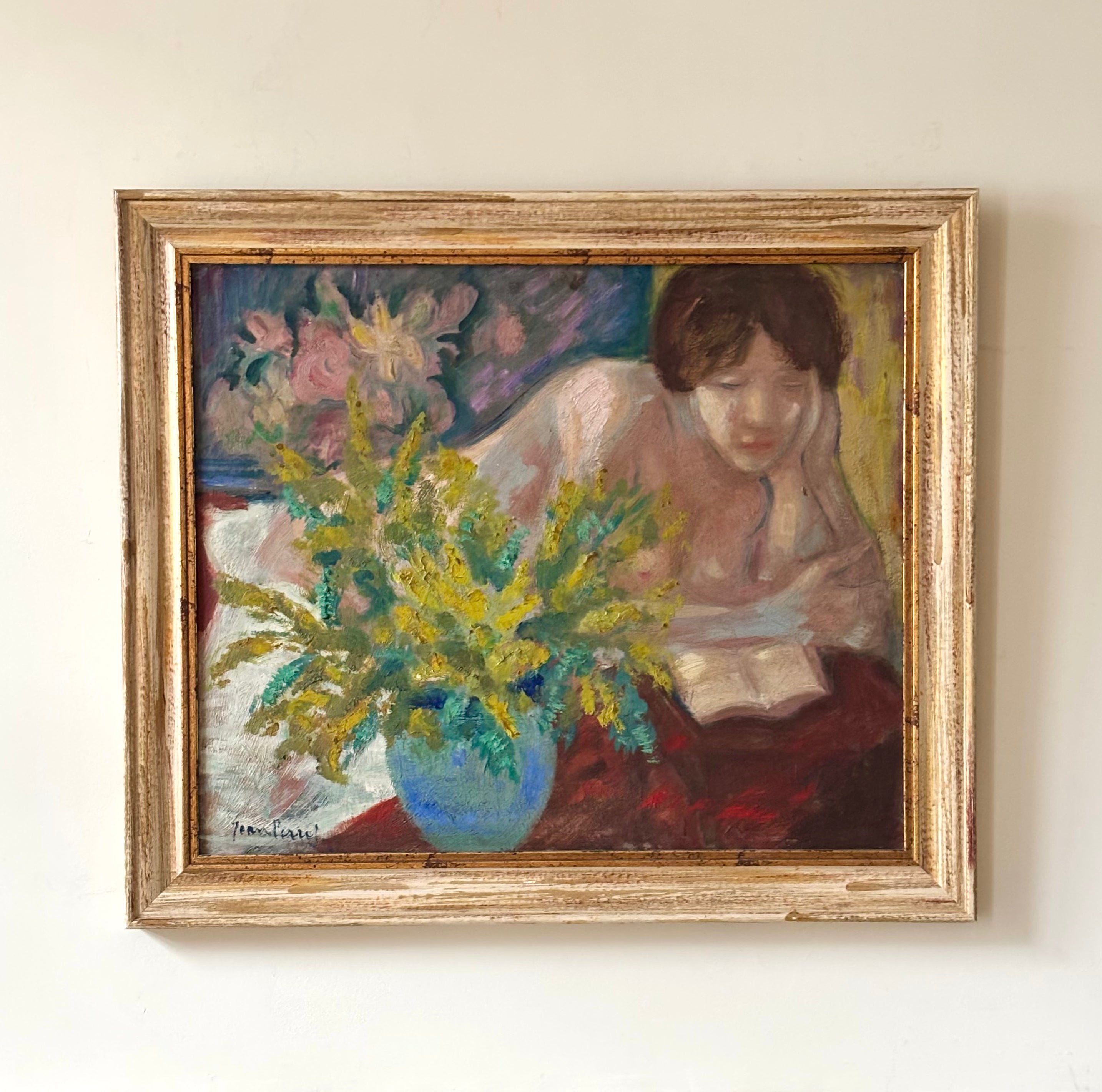 Nude with Mimosa Flowers