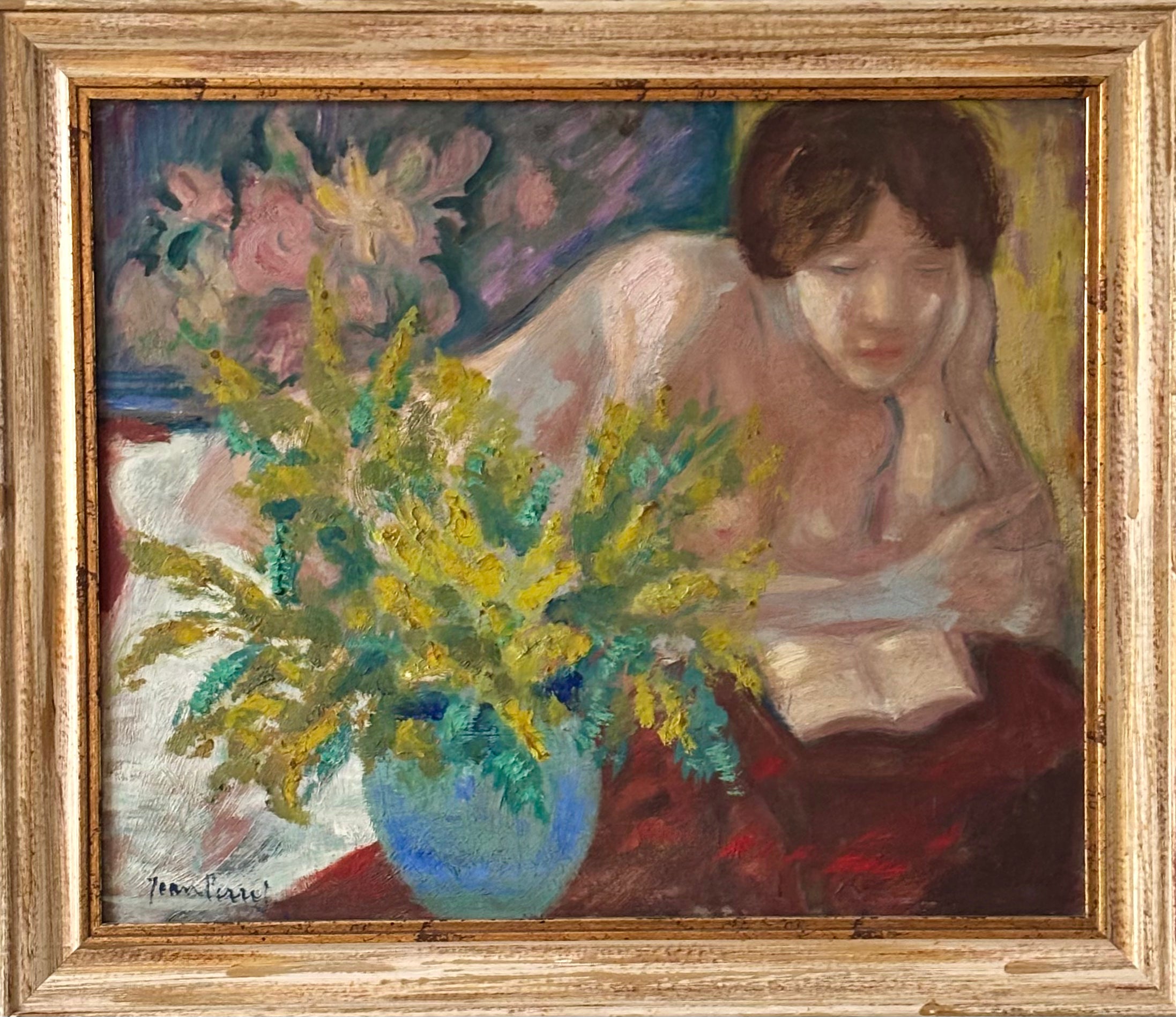 Nude with Mimosa Flowers