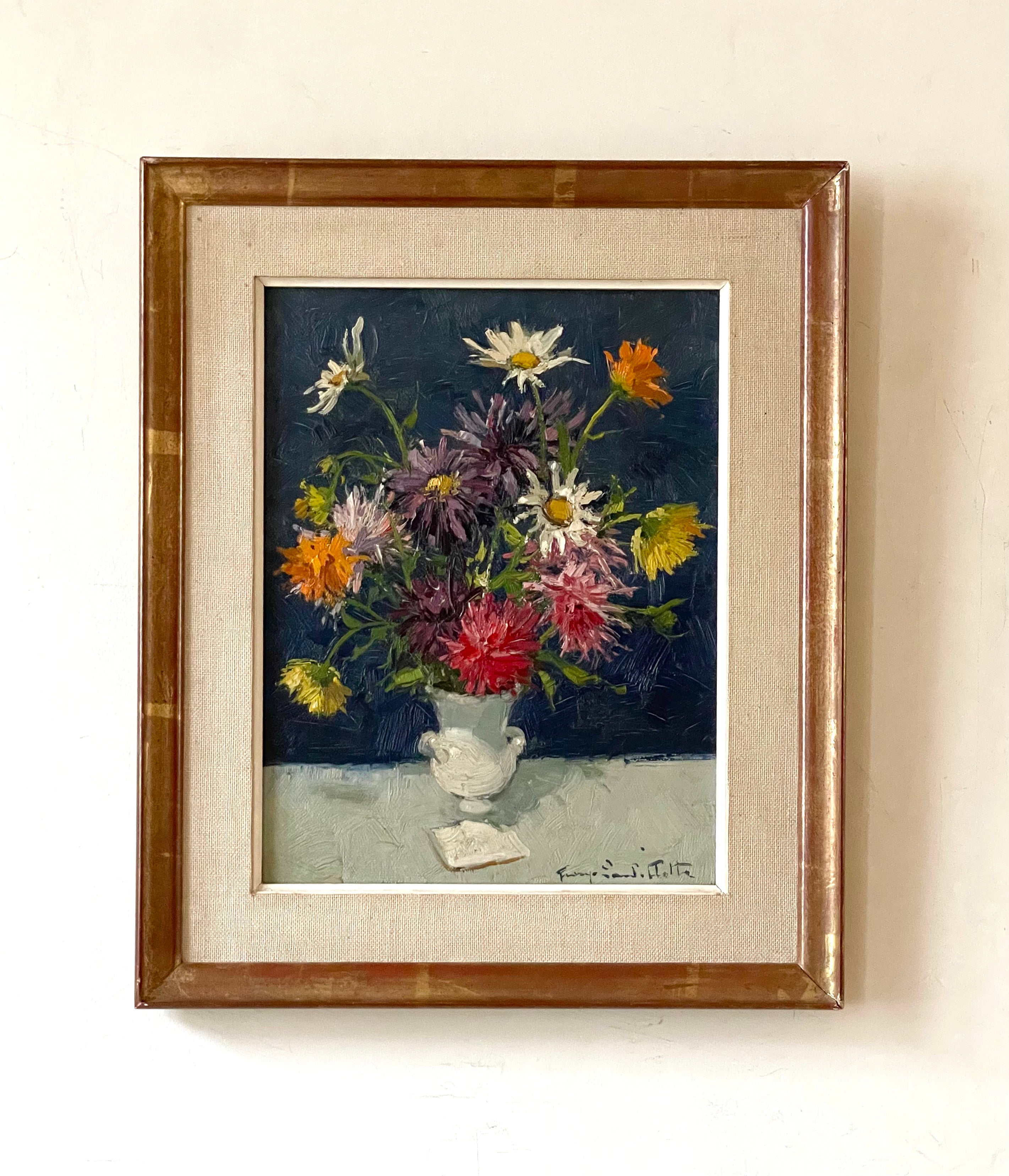 Summer Flowers in White Vase