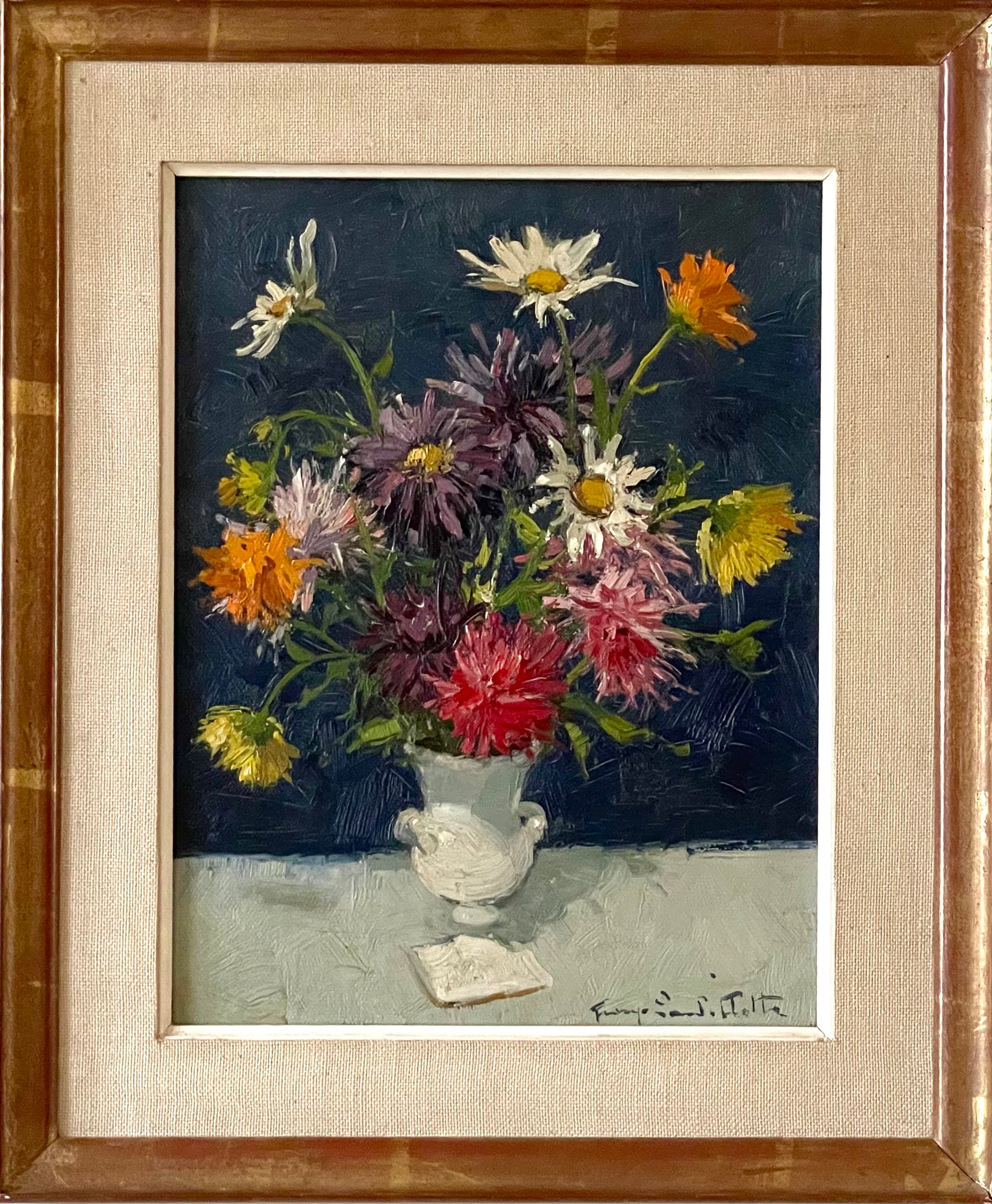Summer Flowers in White Vase