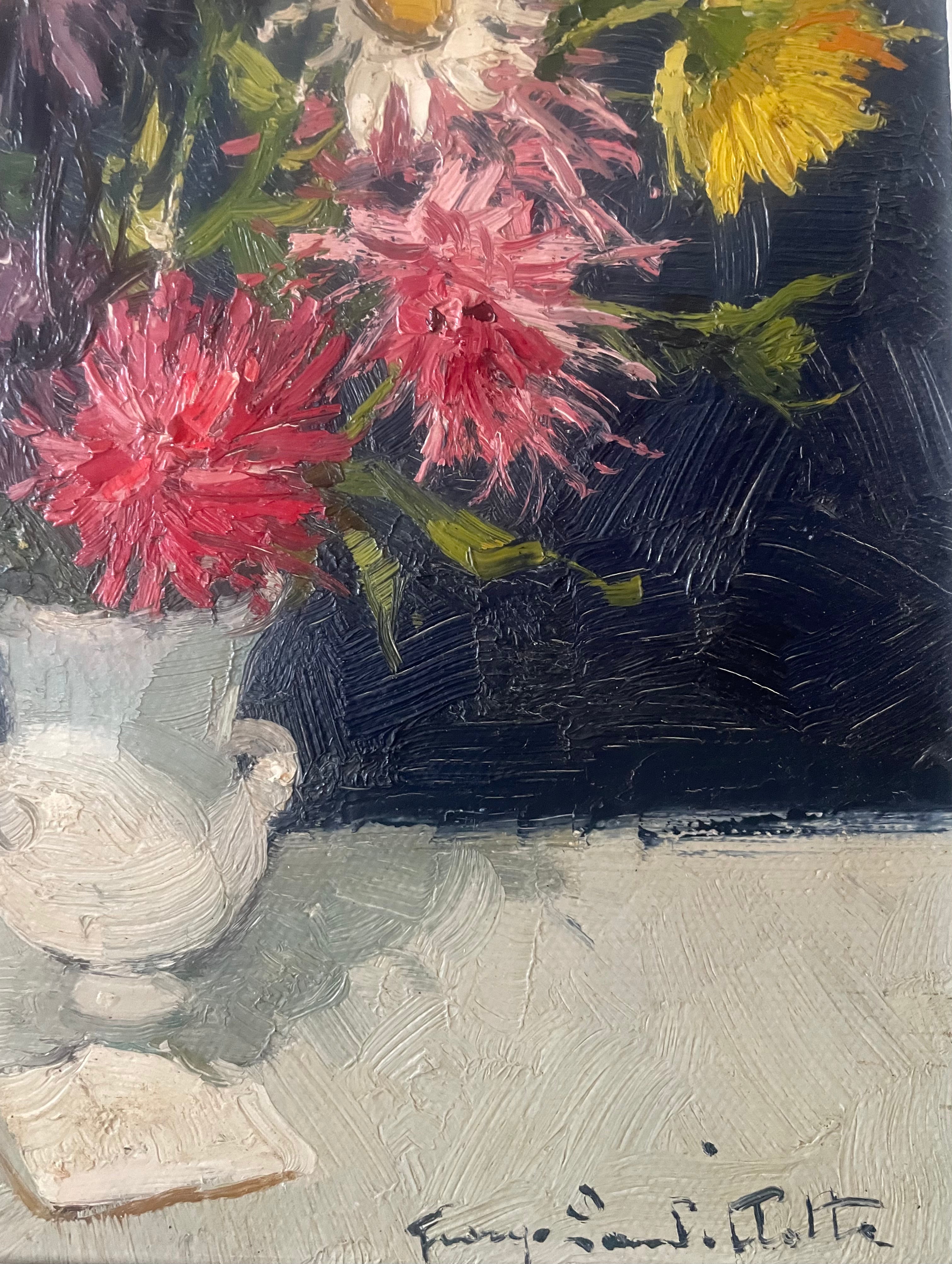 Summer Flowers in White Vase