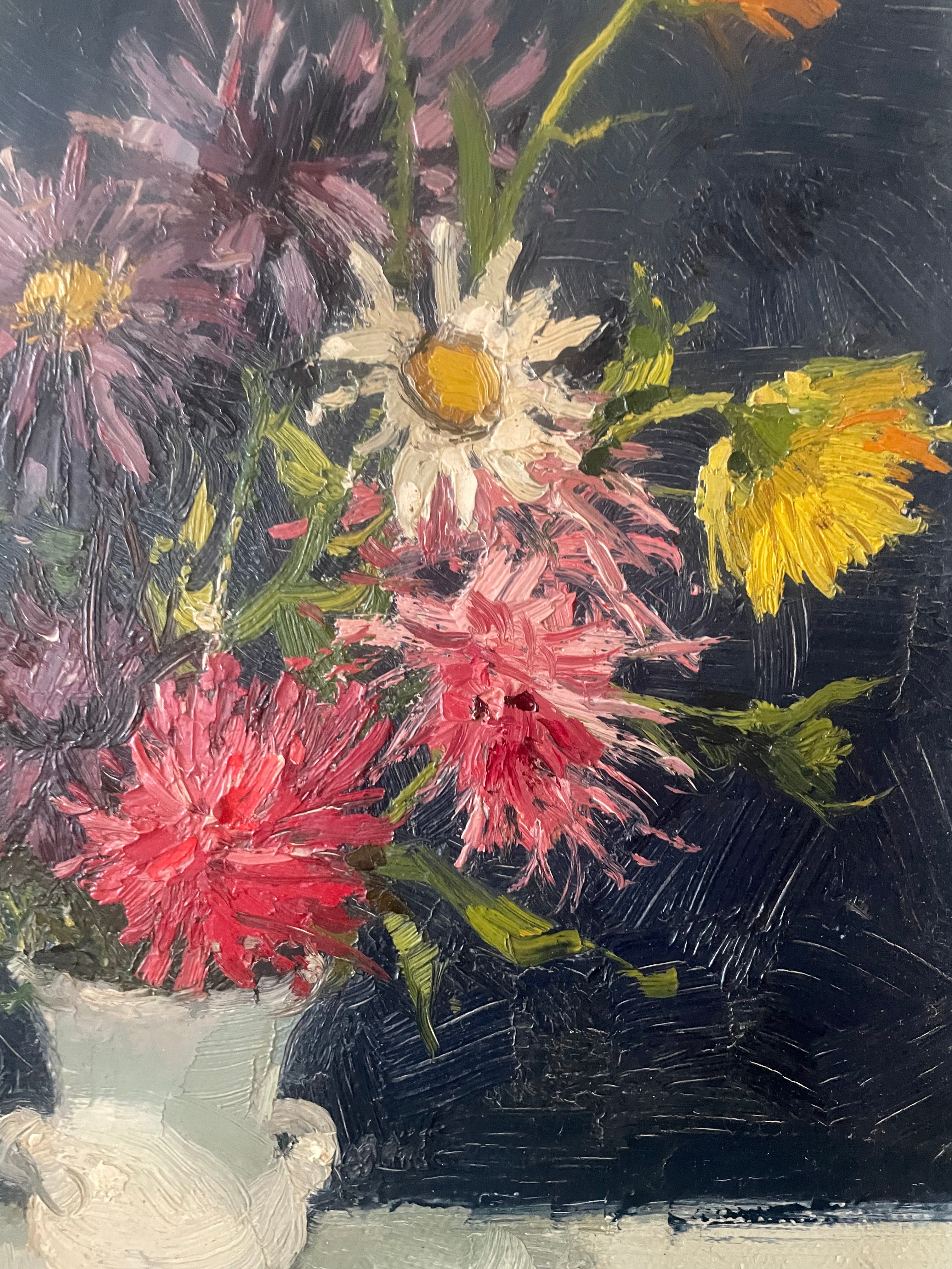 Summer Flowers in White Vase