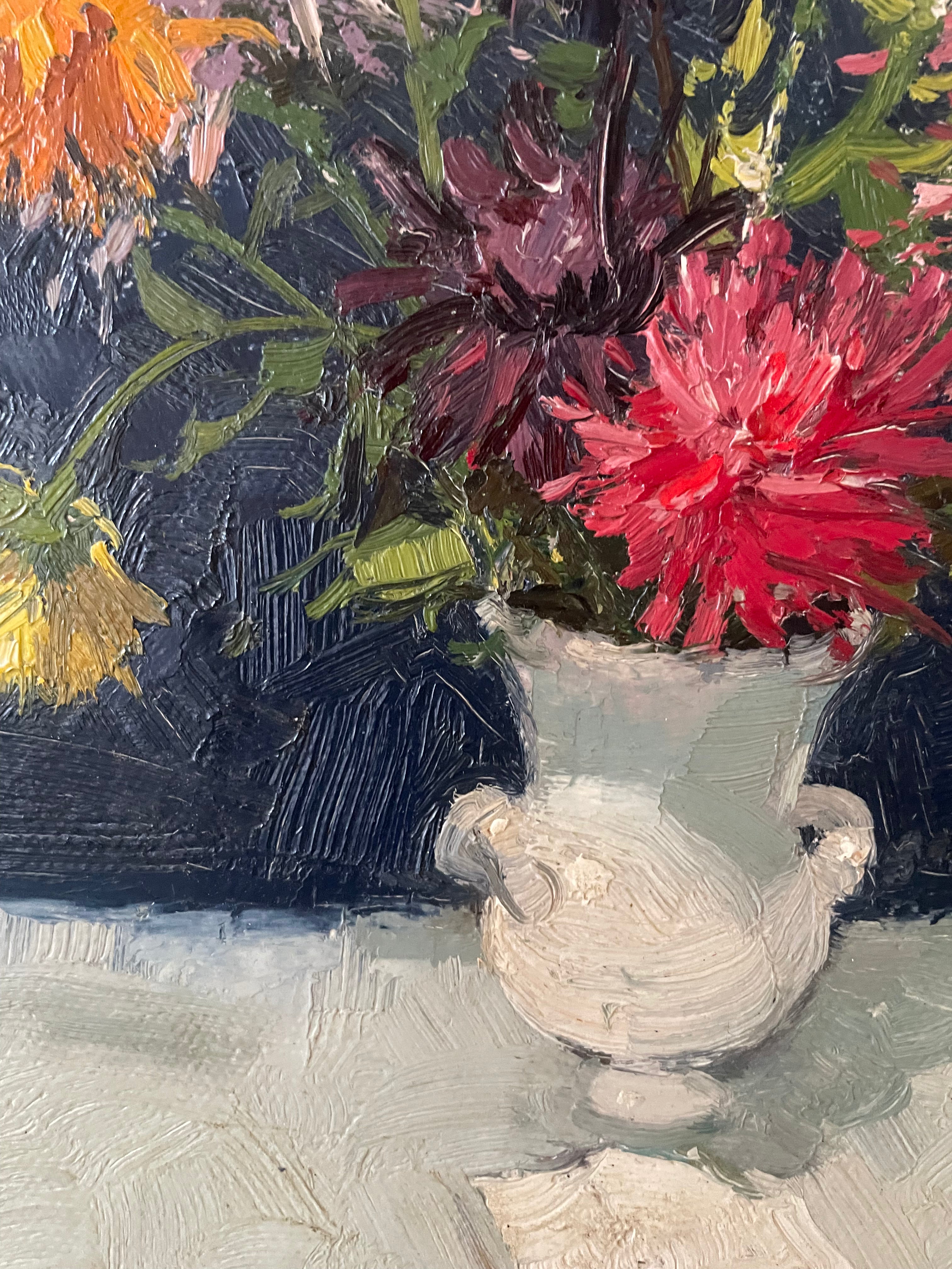 Summer Flowers in White Vase