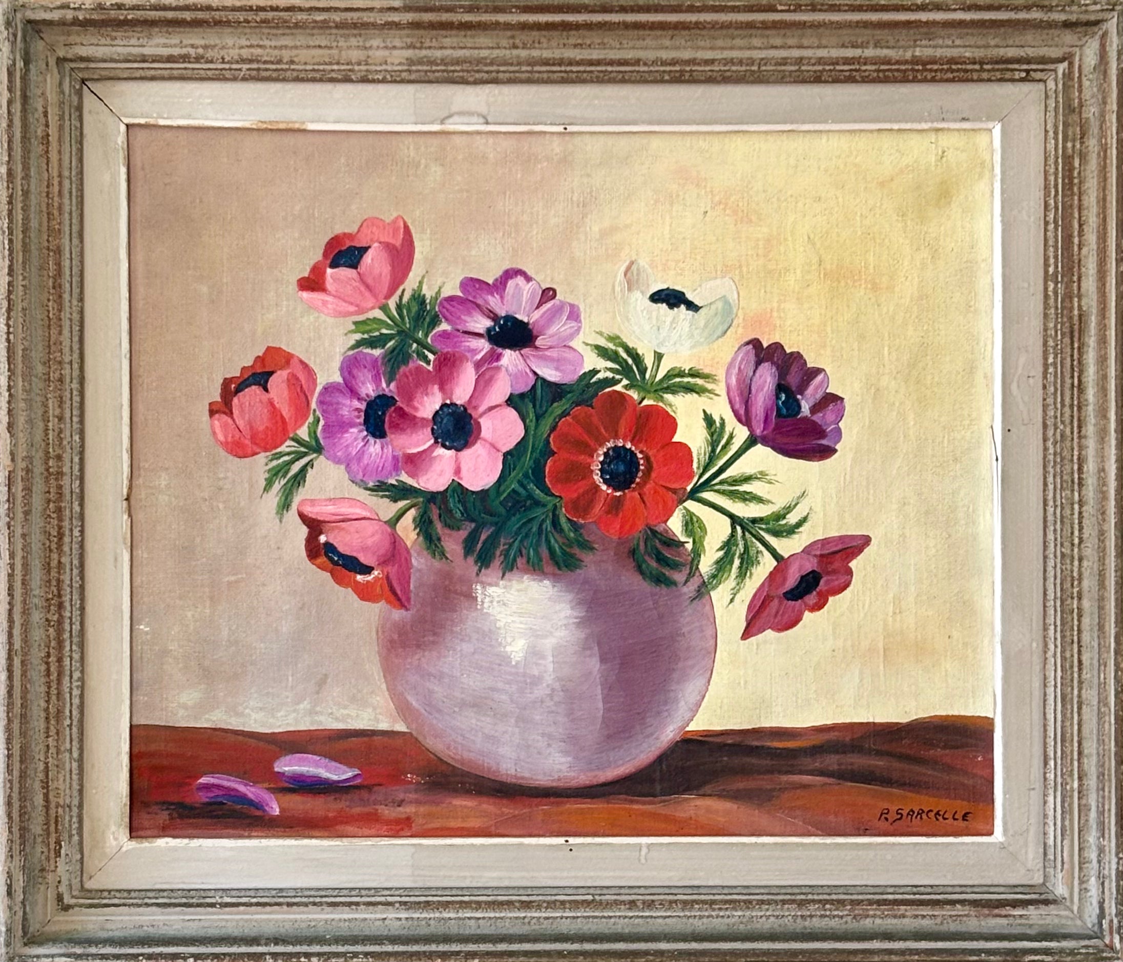 Anemones in a Purple Vase