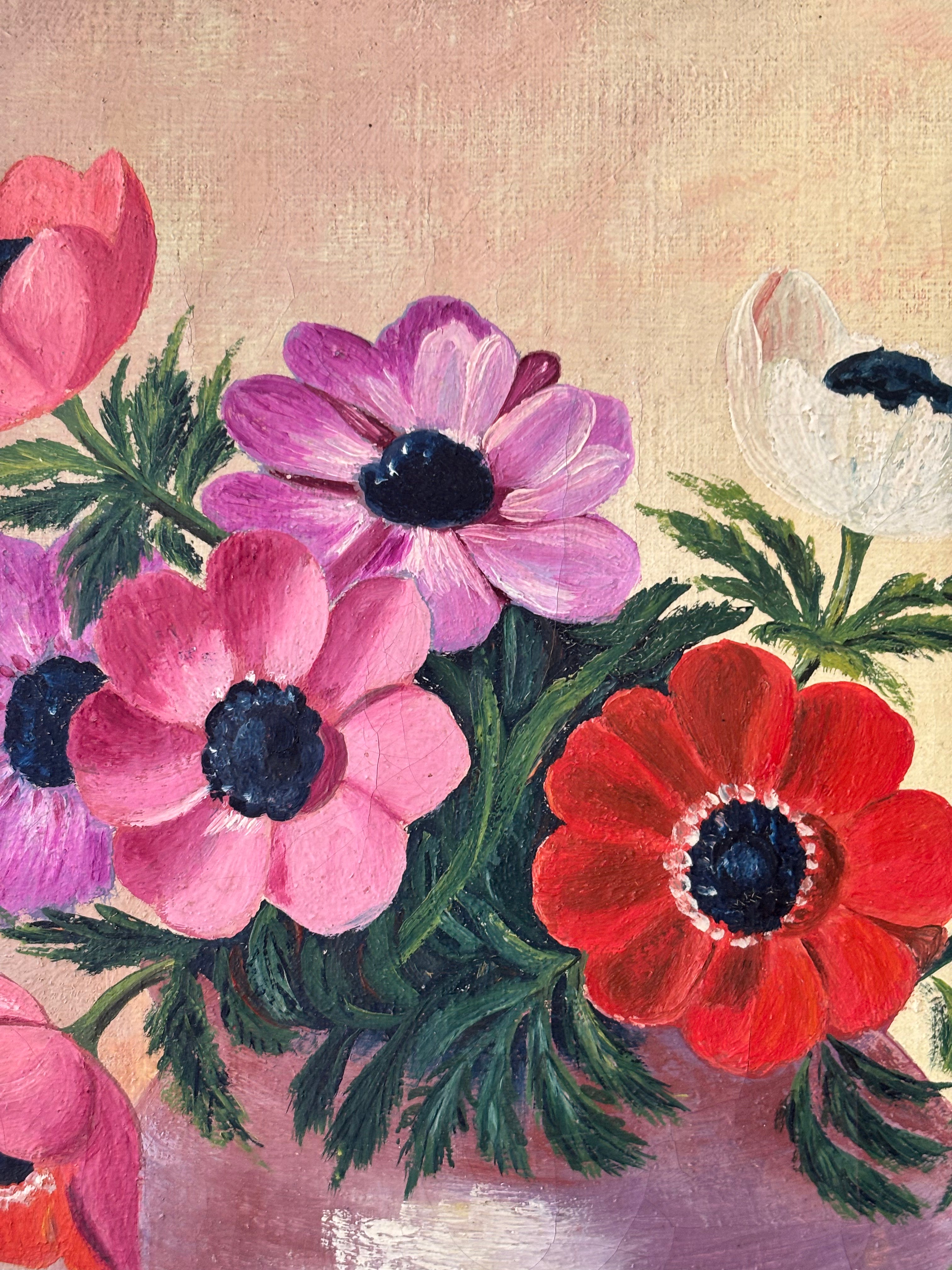 Anemones in a Purple Vase