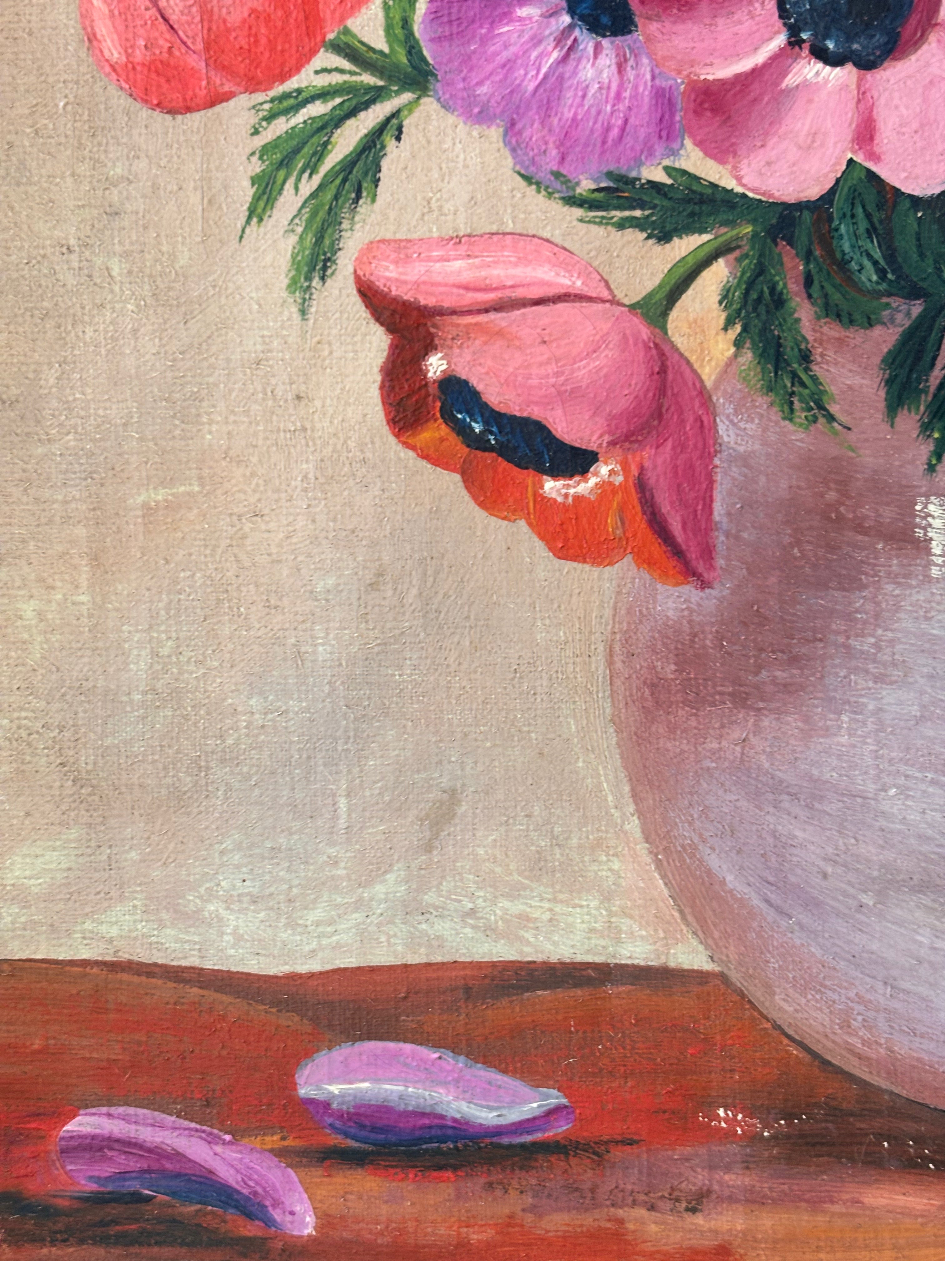 Anemones in a Purple Vase