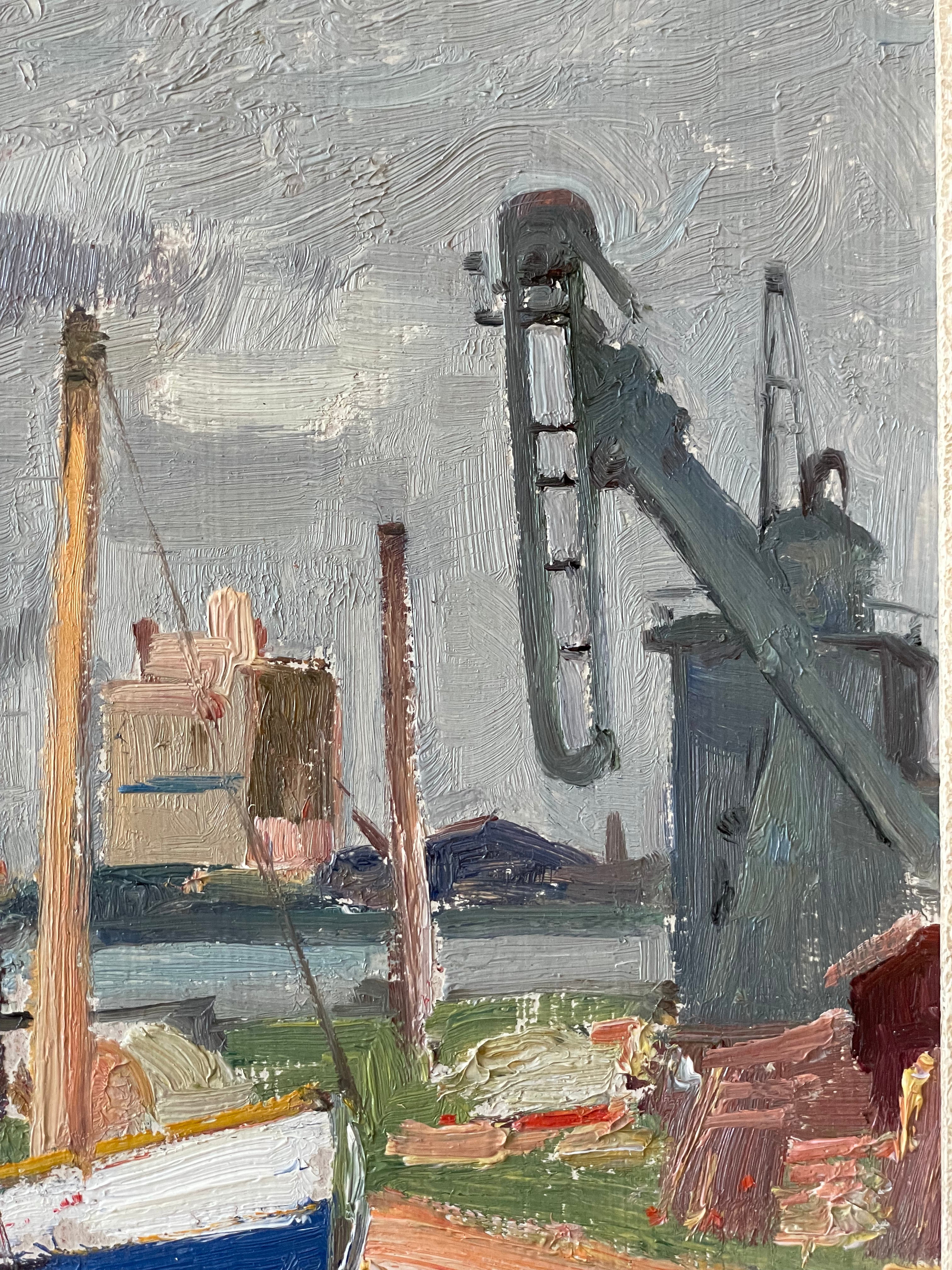Brown Boat in Harbour