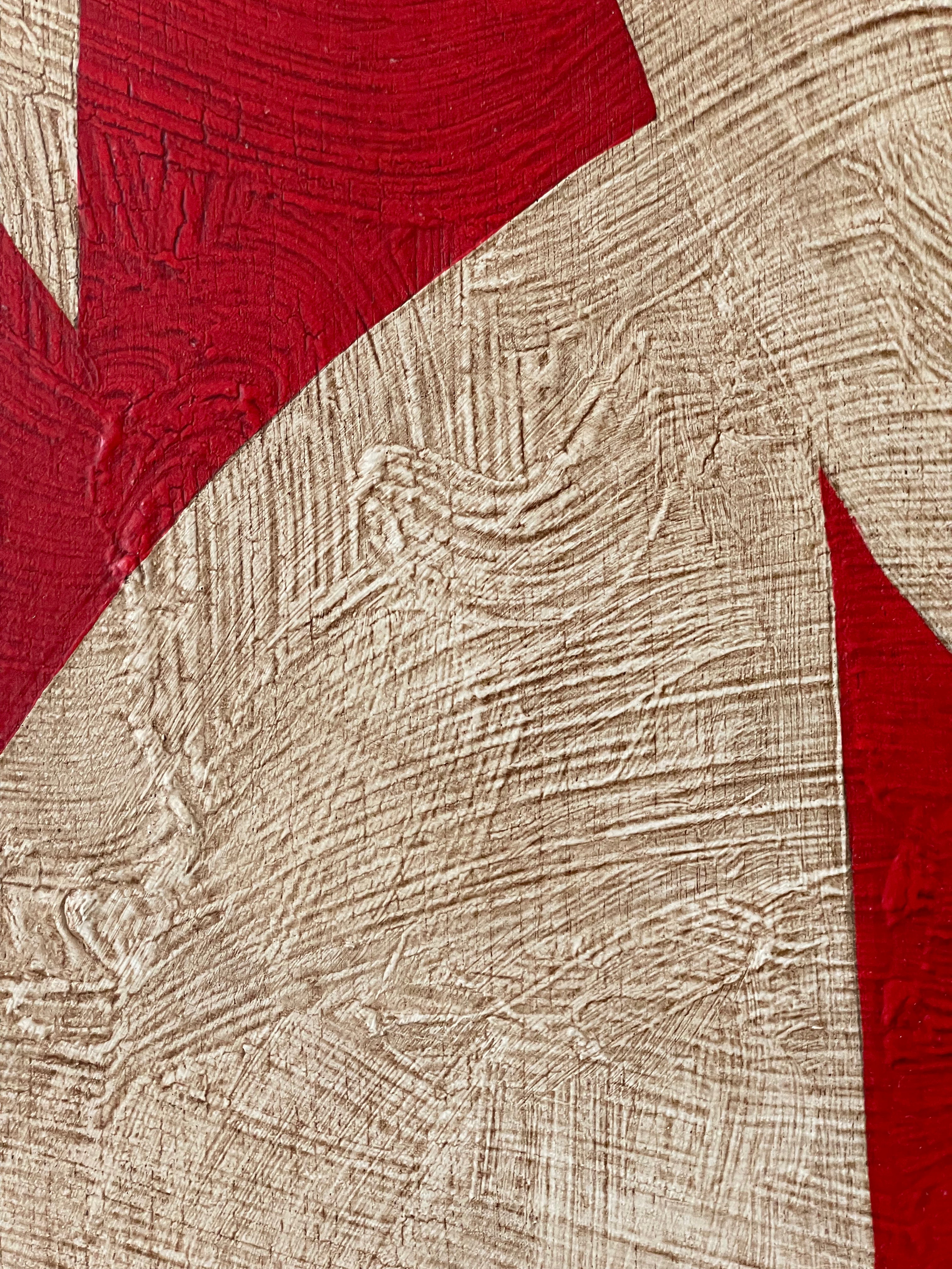 Red and White Abstract