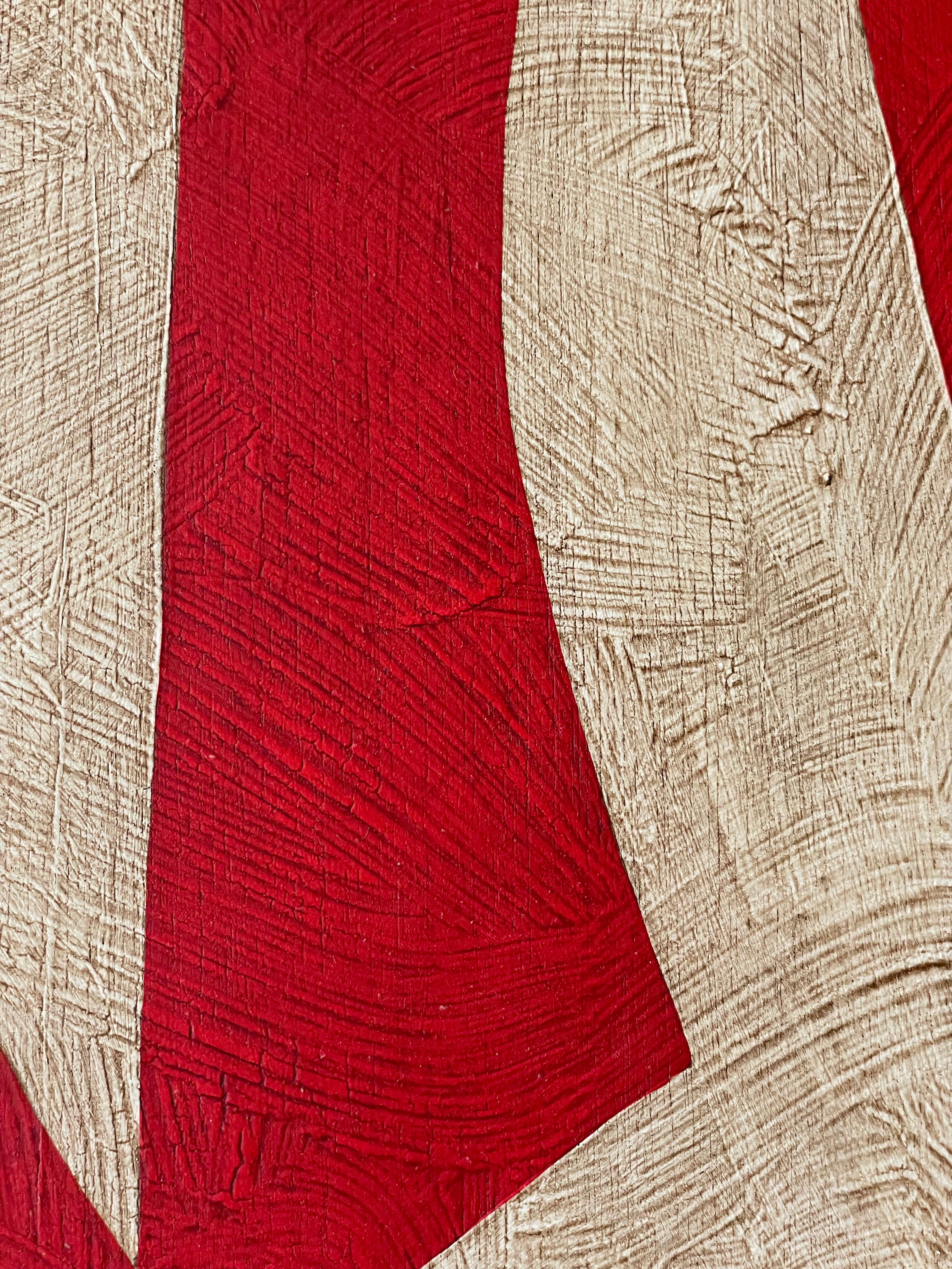 Red and White Abstract