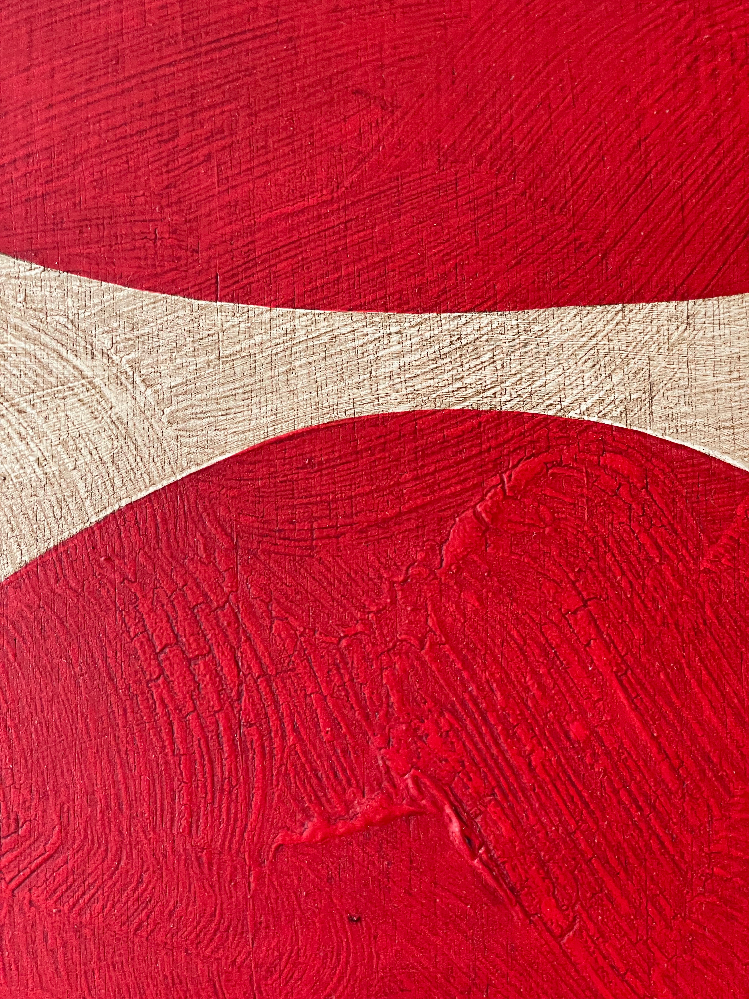 Red and White Abstract