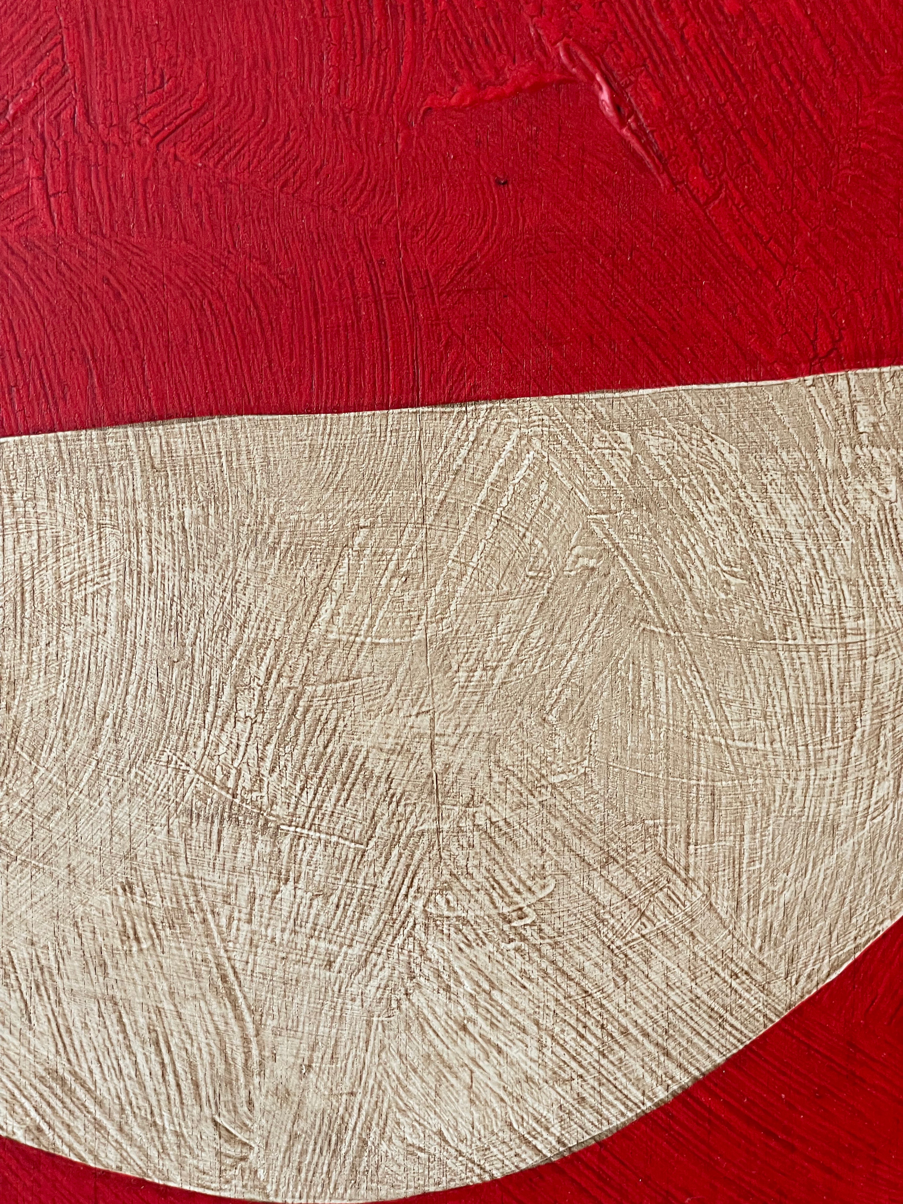 Red and White Abstract