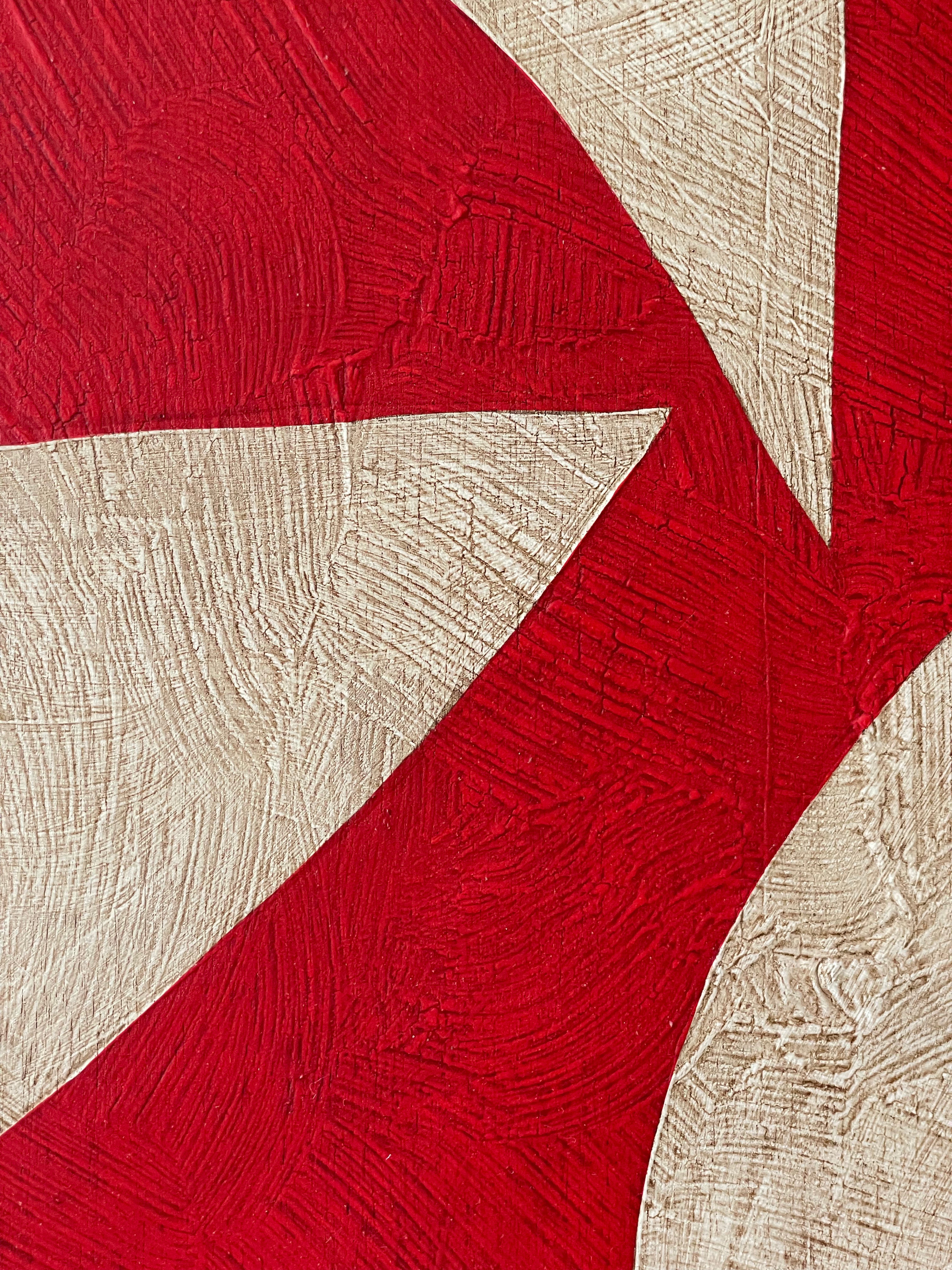 Red and White Abstract