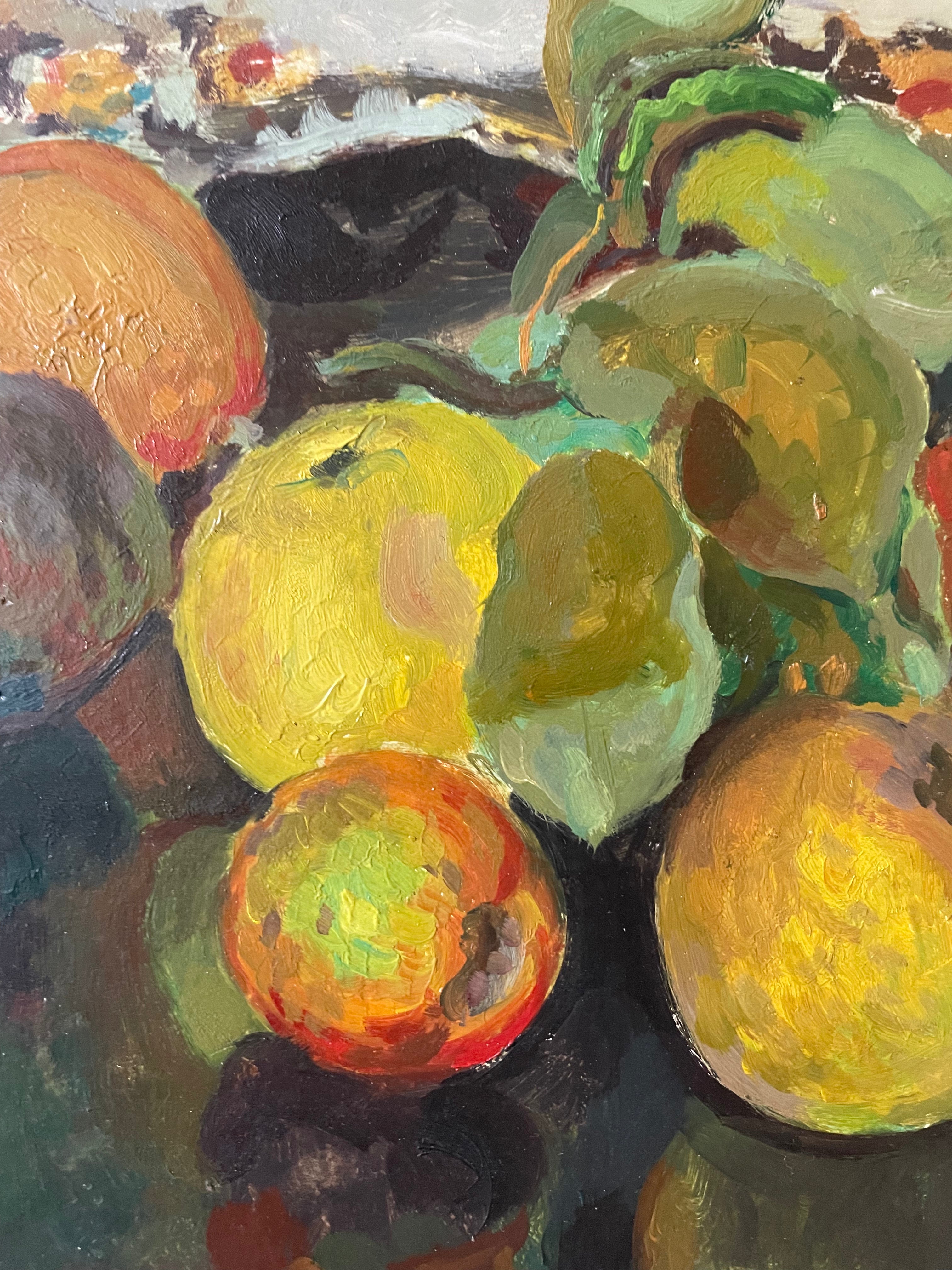 Fruit on a Dark Plate