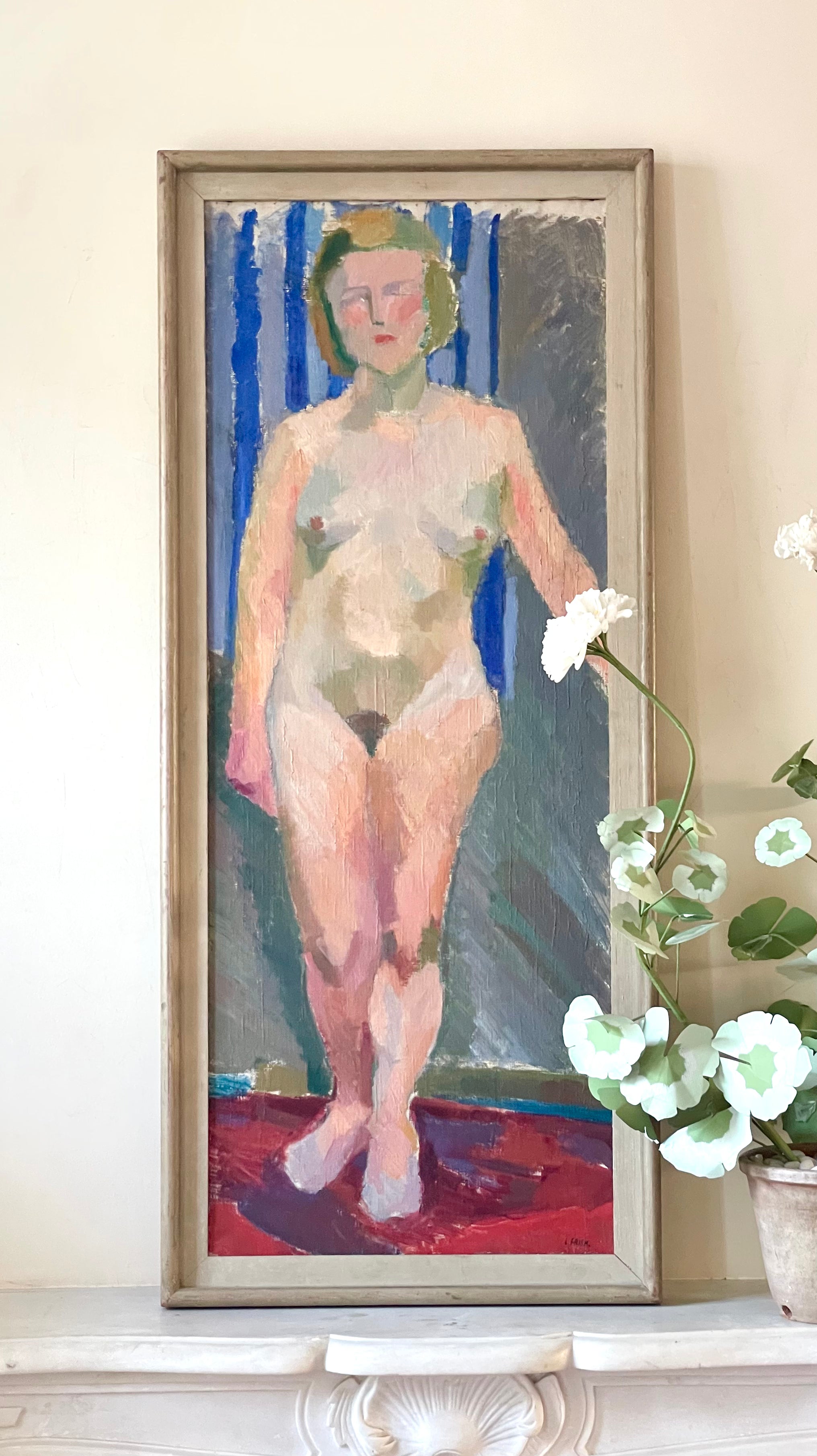 Standing Nude on Red