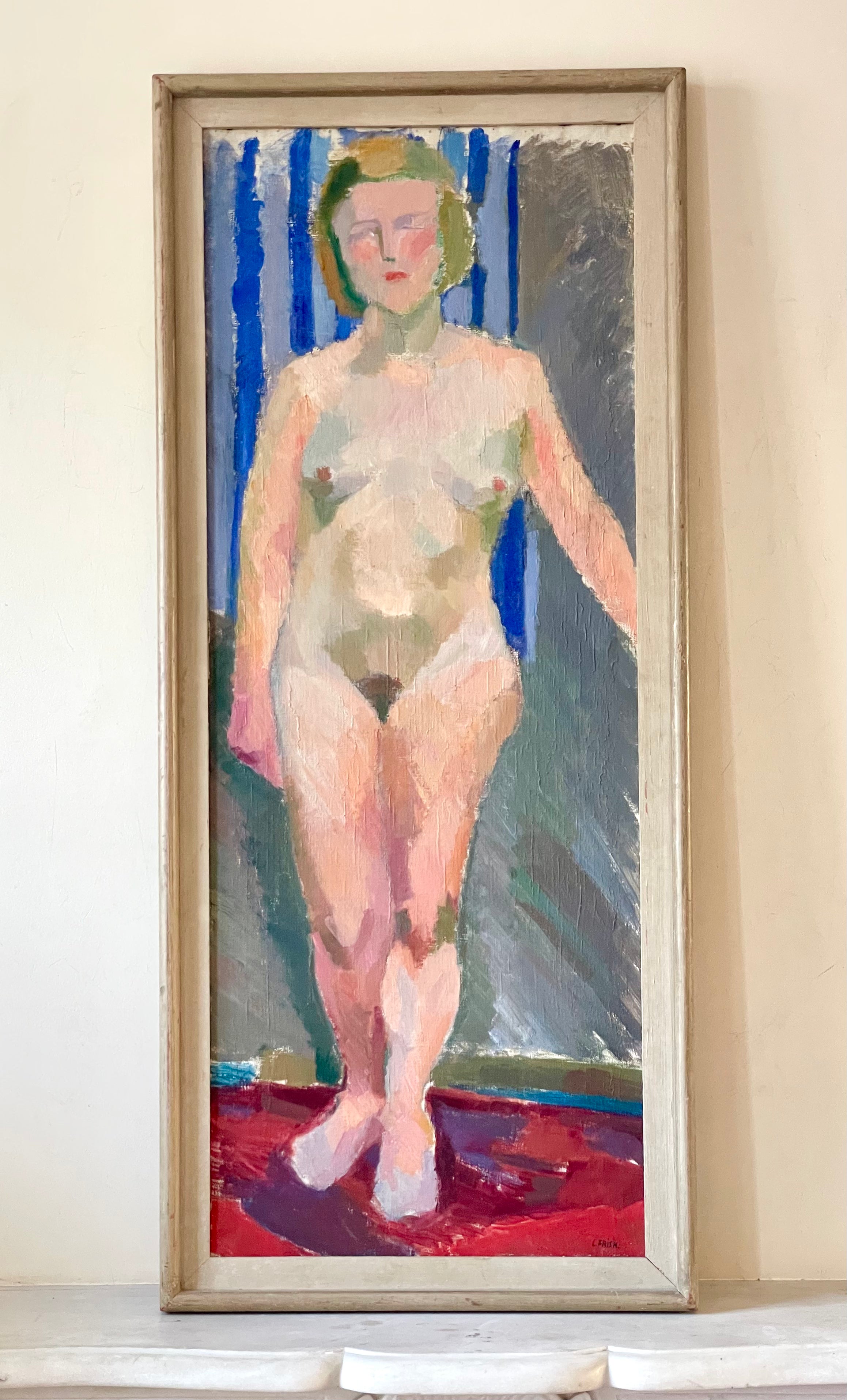 Standing Nude on Red