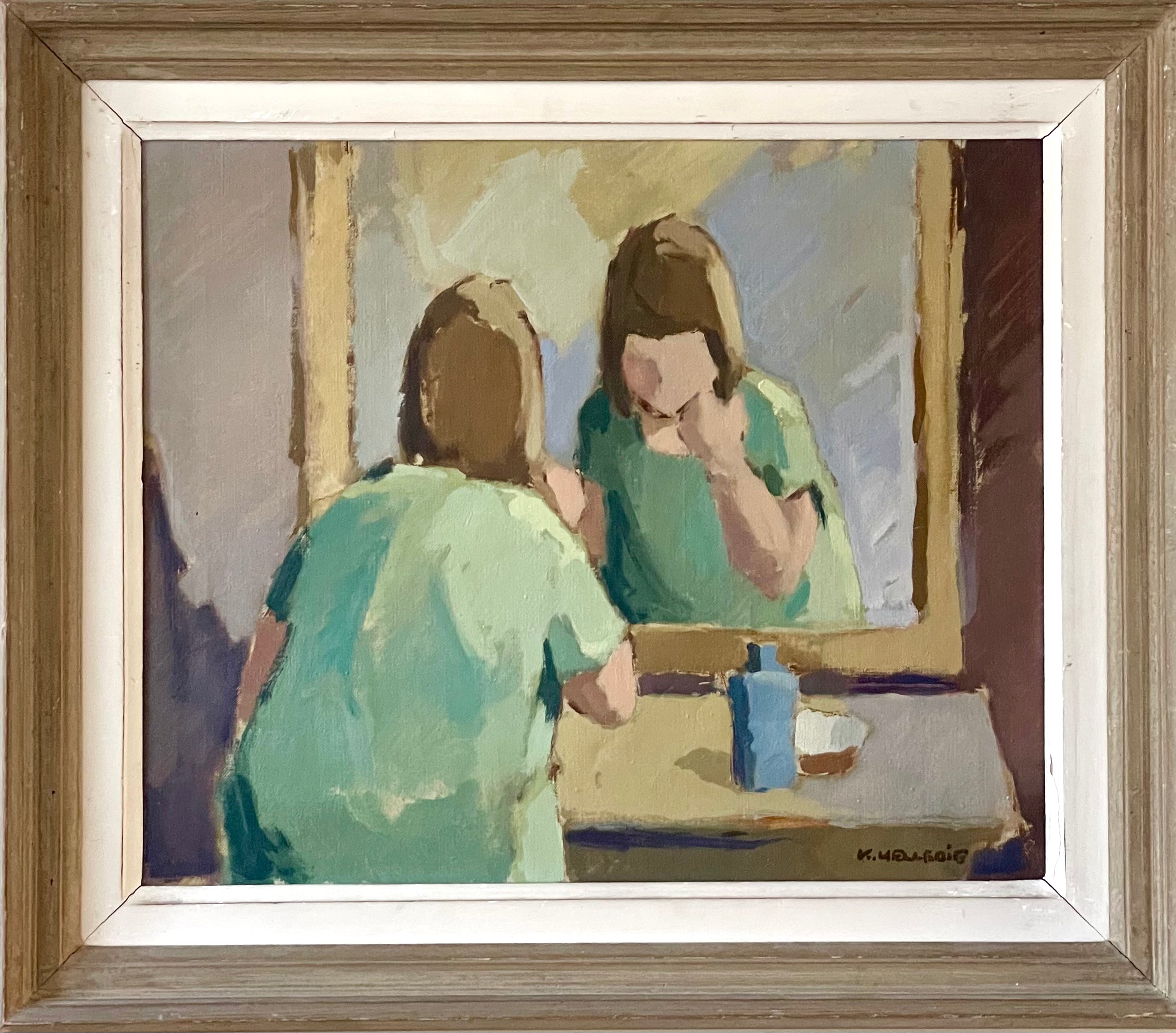 In the Bathroom Mirror