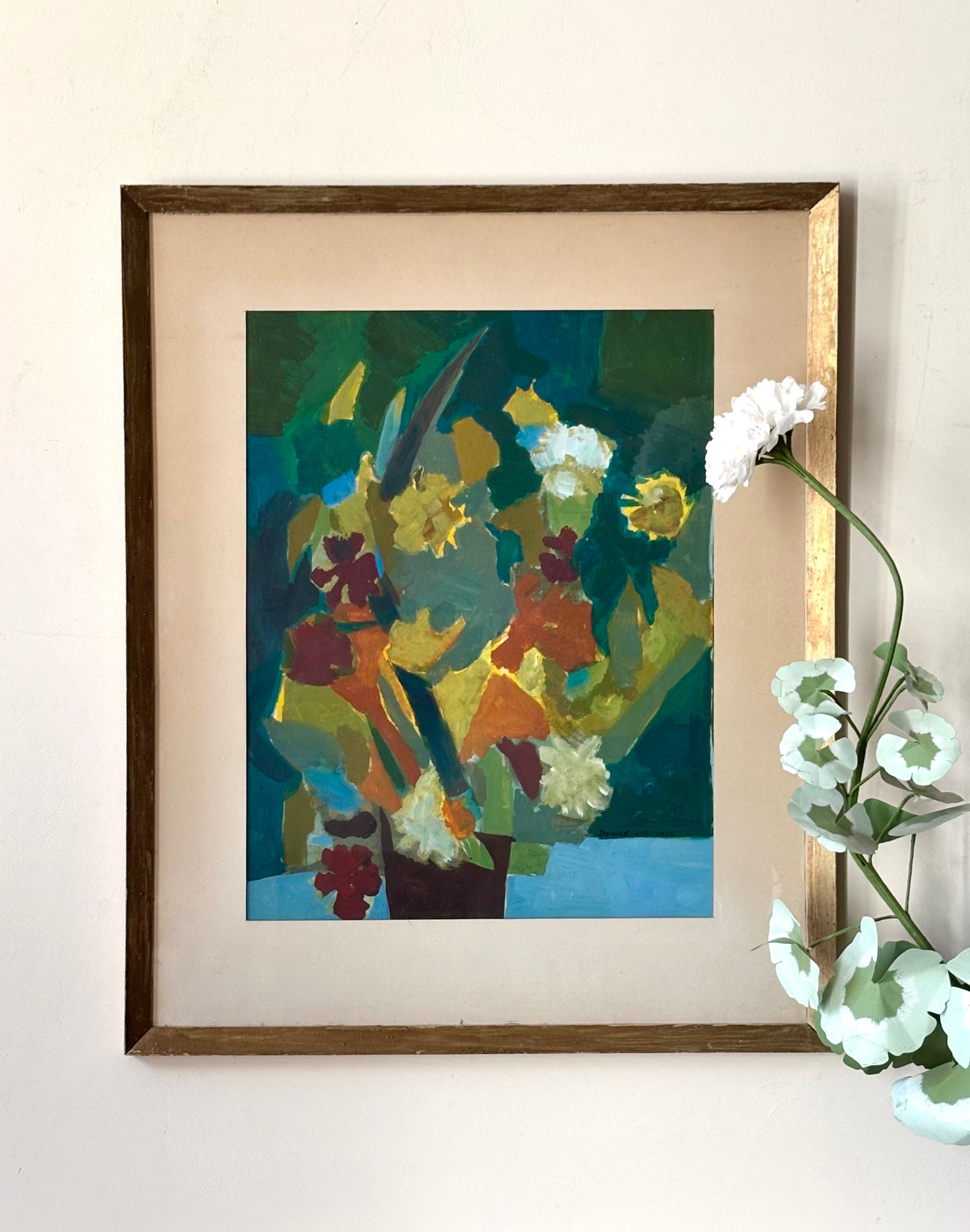 Summer Flowers on Blue