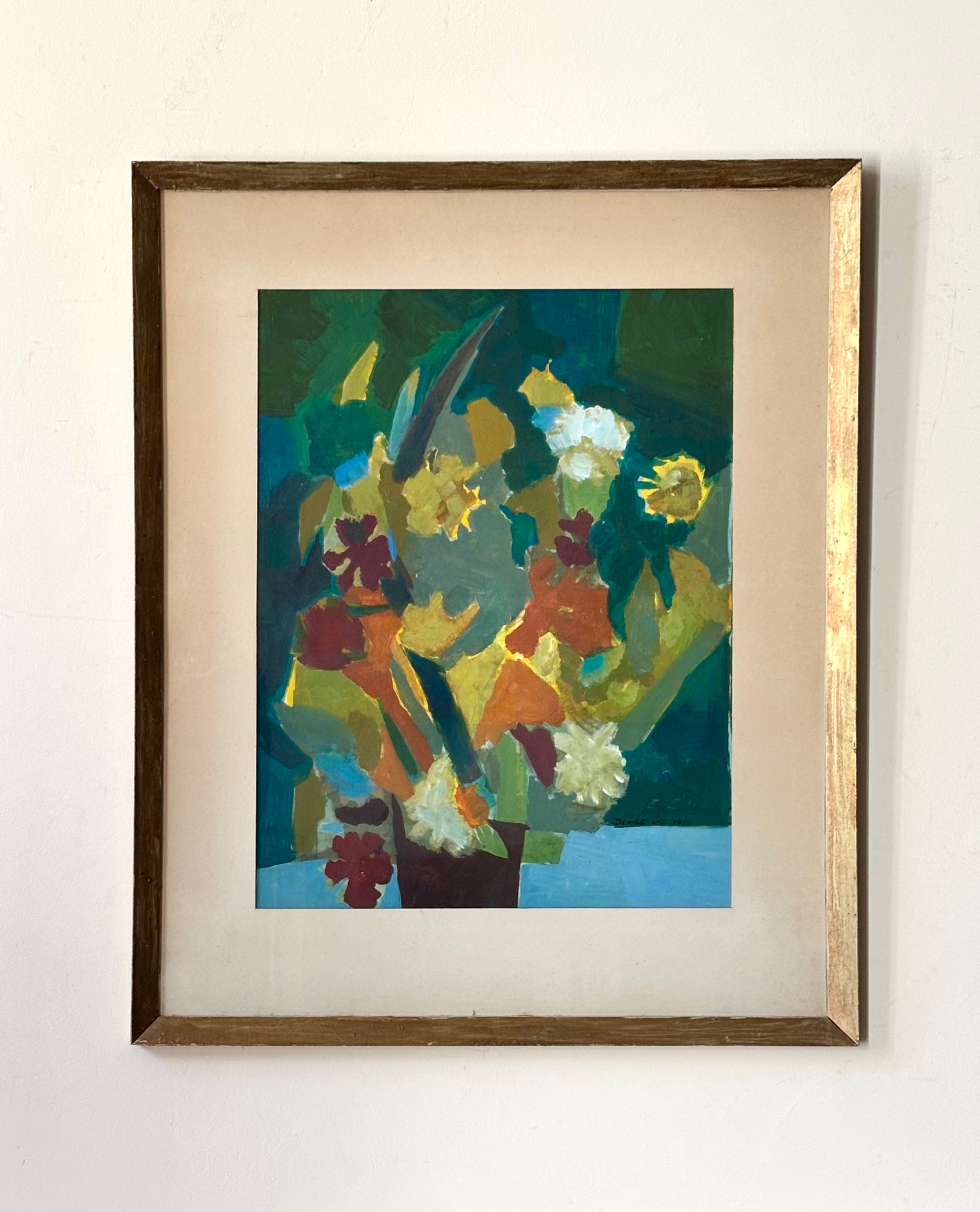 Summer Flowers on Blue