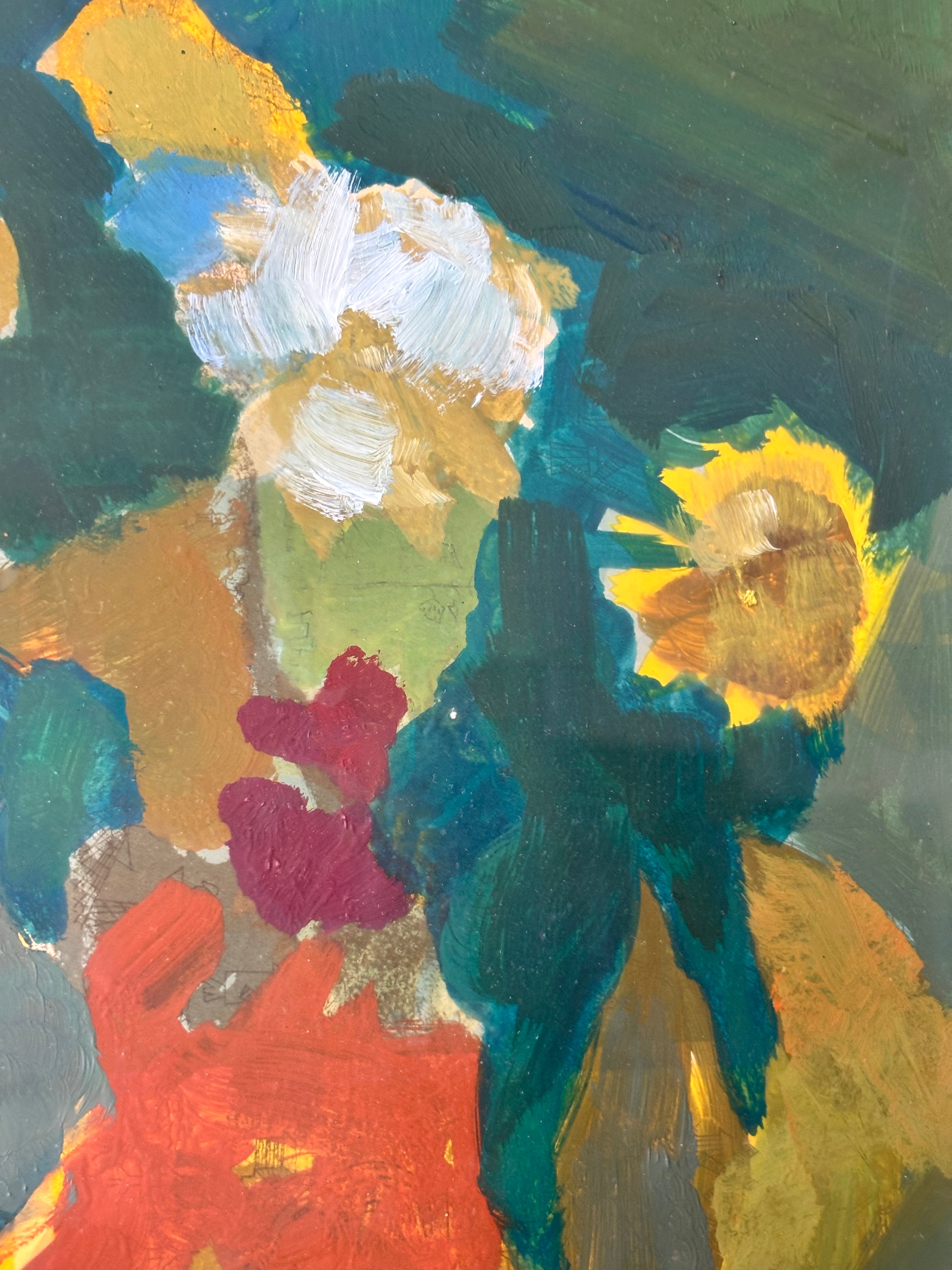 Summer Flowers on Blue