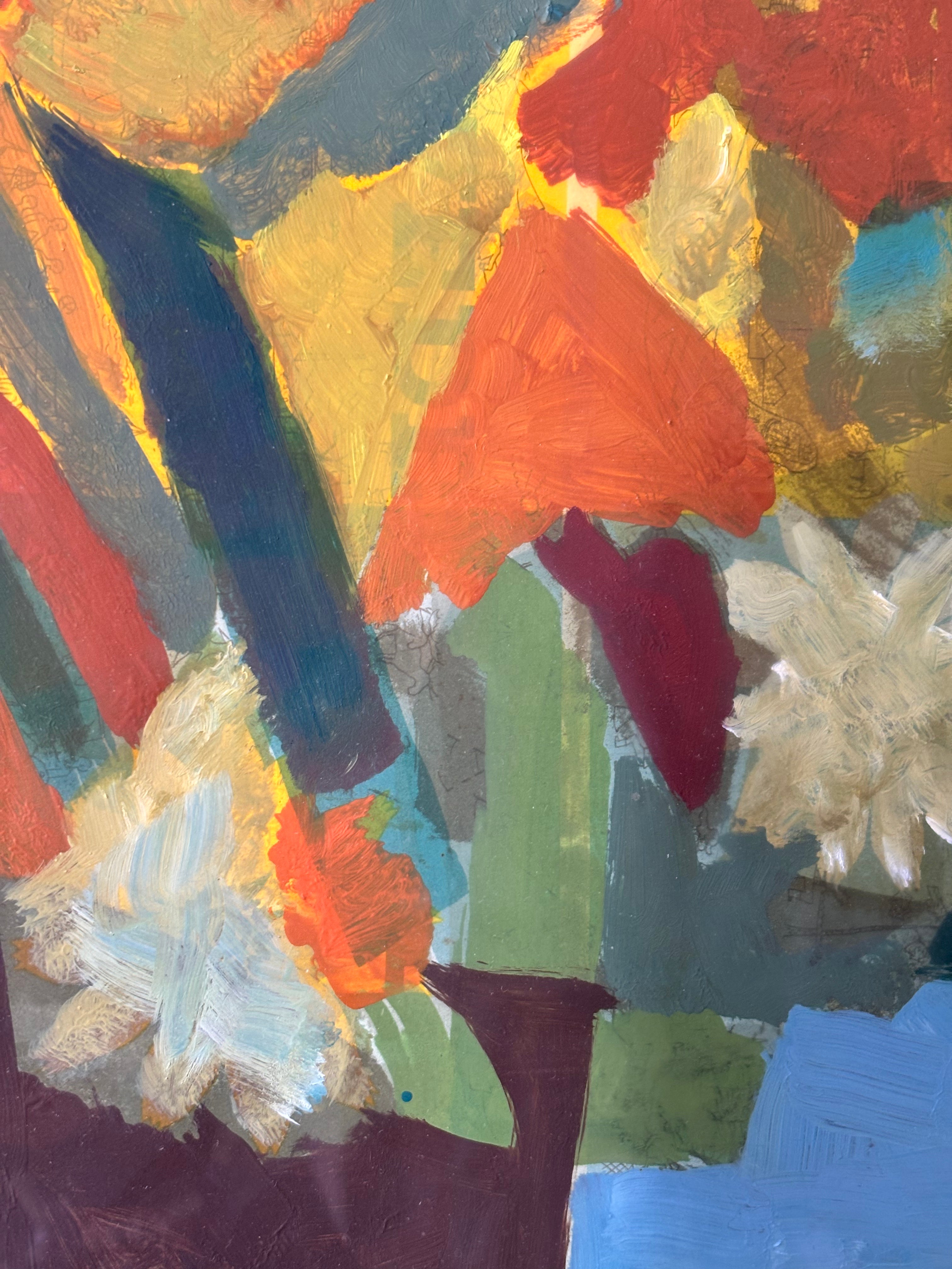 Summer Flowers on Blue