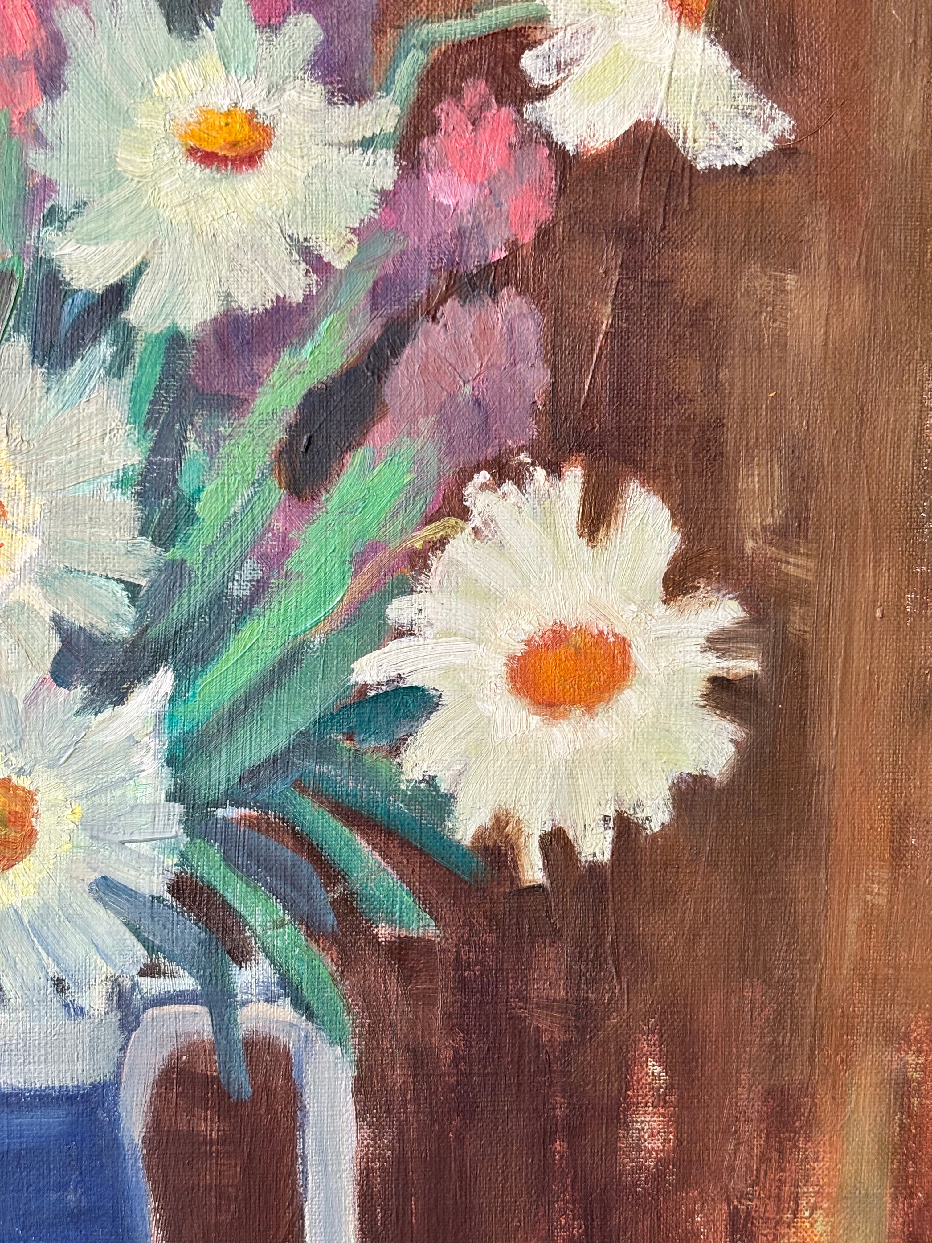 White Flowers in a Blue Jug