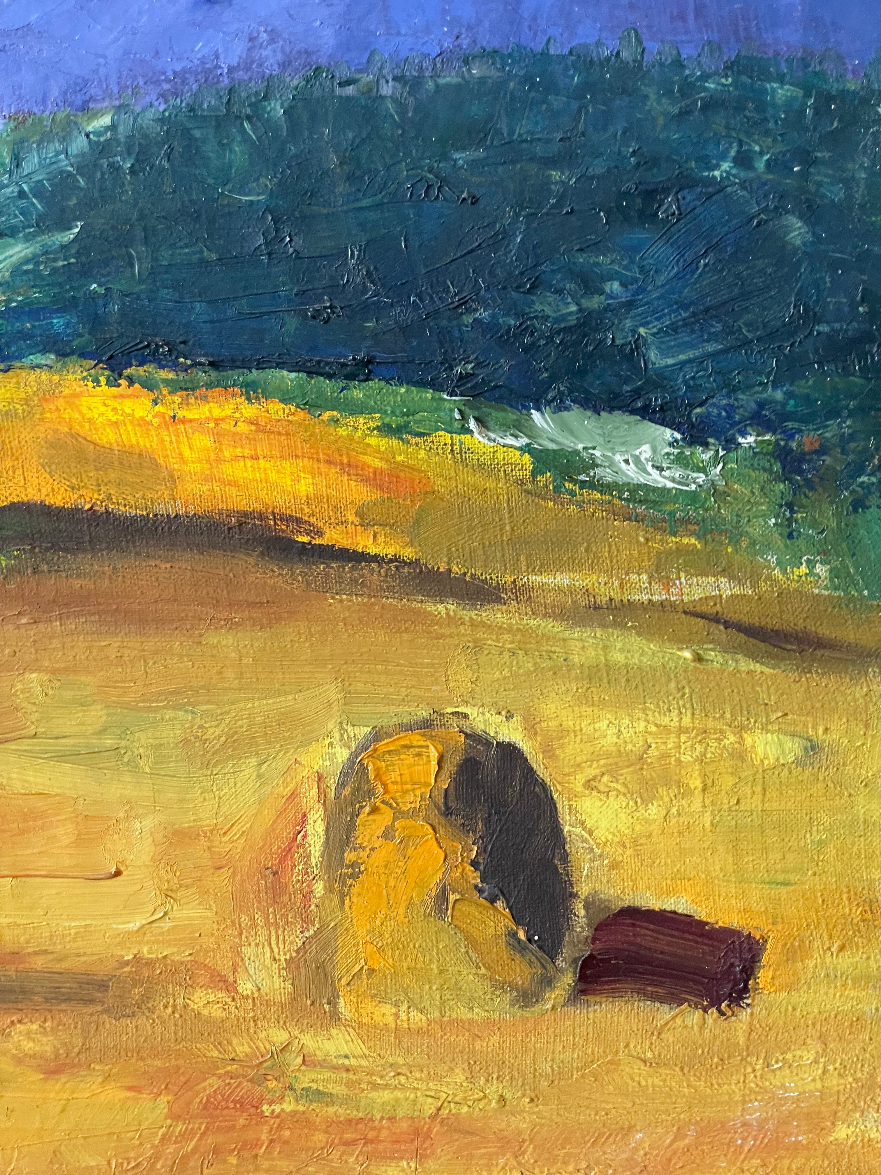 Haystacks under a Deep Blue Sky