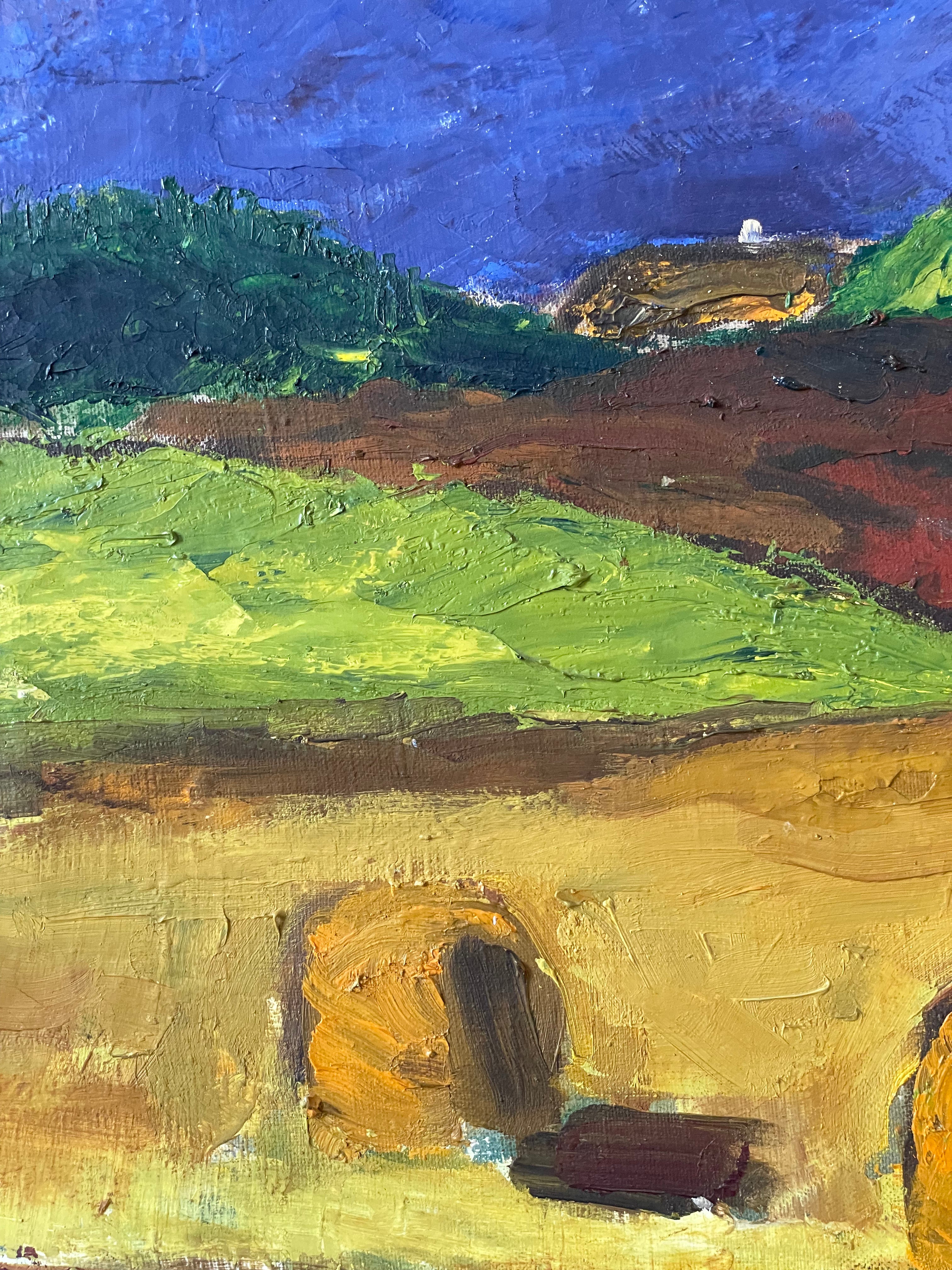 Haystacks under a Deep Blue Sky